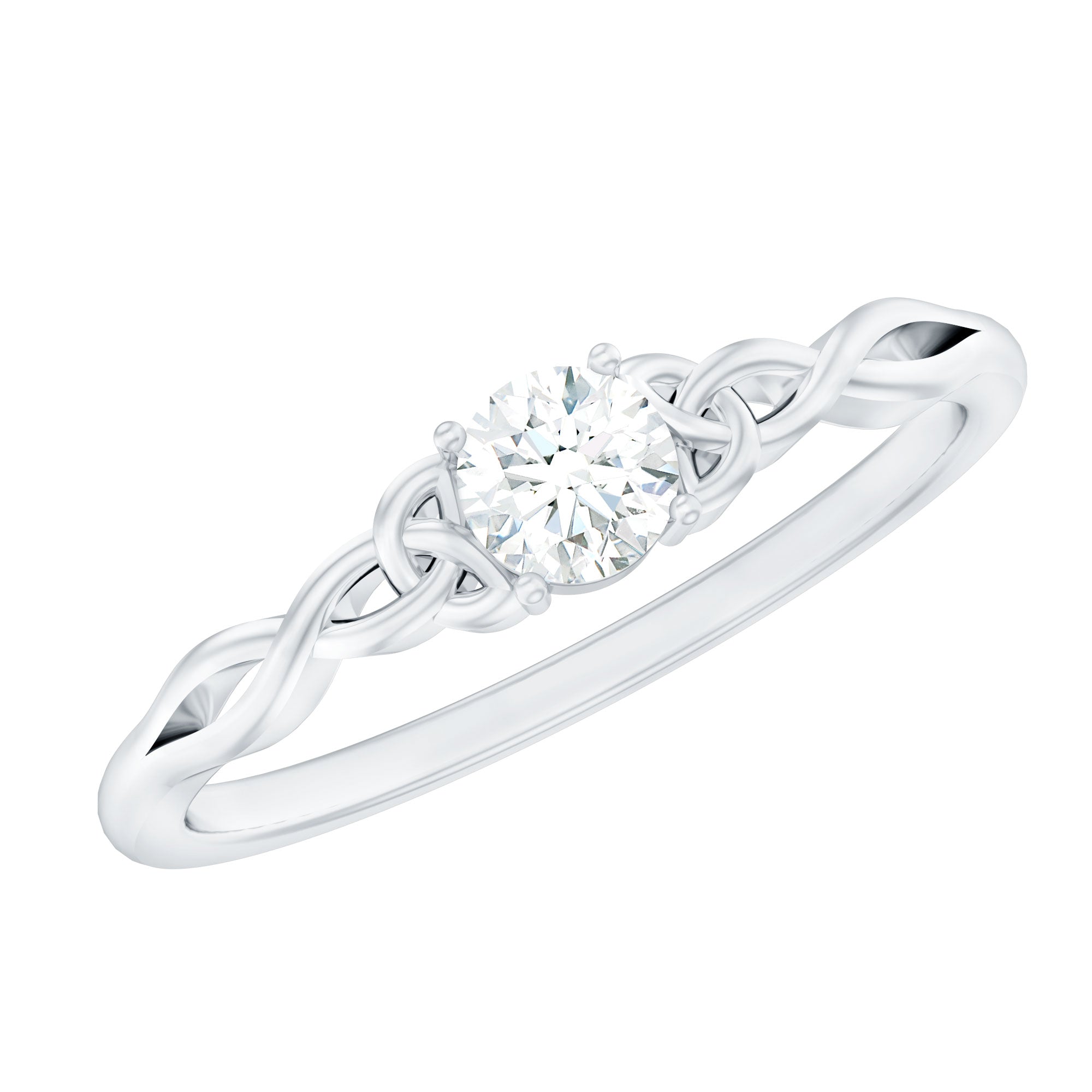 Certified Diamond Celtic Knot Promise Ring Natural - ( HI-SI ) - Rosec Jewels