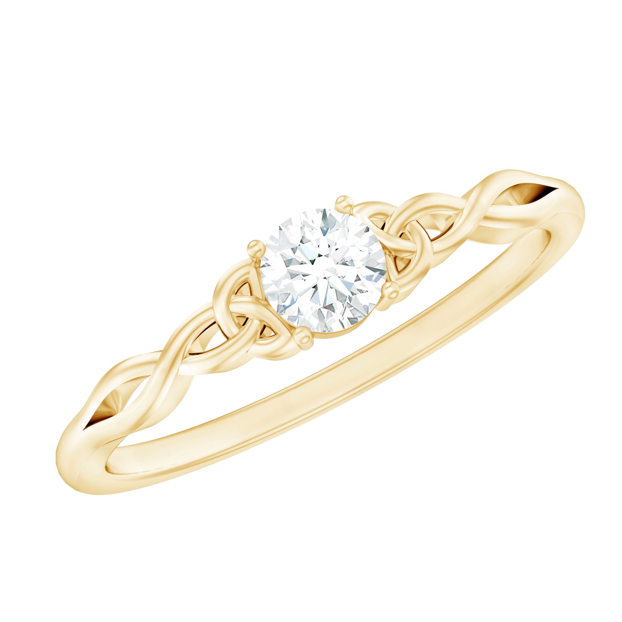 Certified Diamond Celtic Knot Promise Ring Natural - ( HI-SI ) - Rosec Jewels