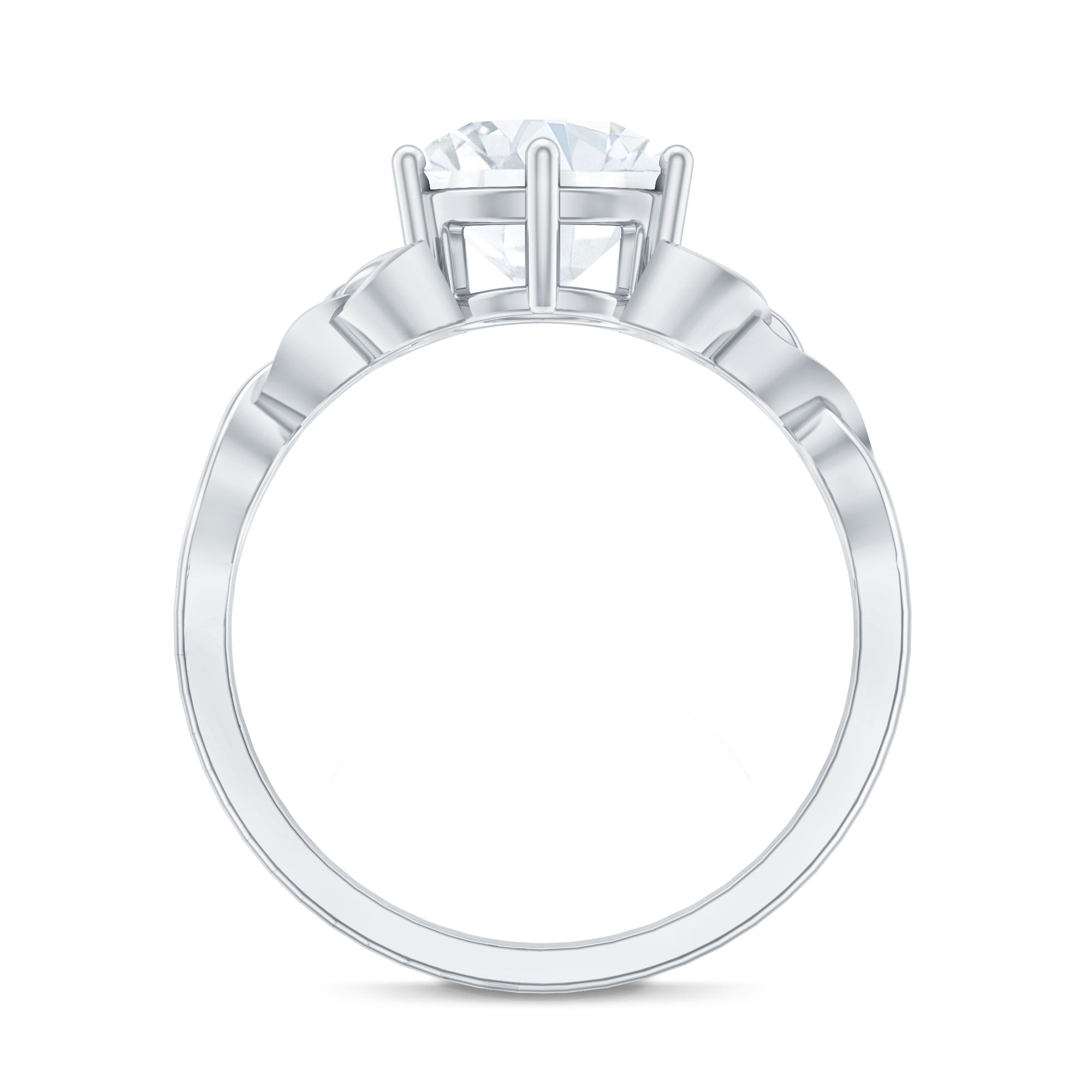 8 MM Round Cut Moissanite Celtic Design Engagement Ring D-VS1 - Rosec Jewels