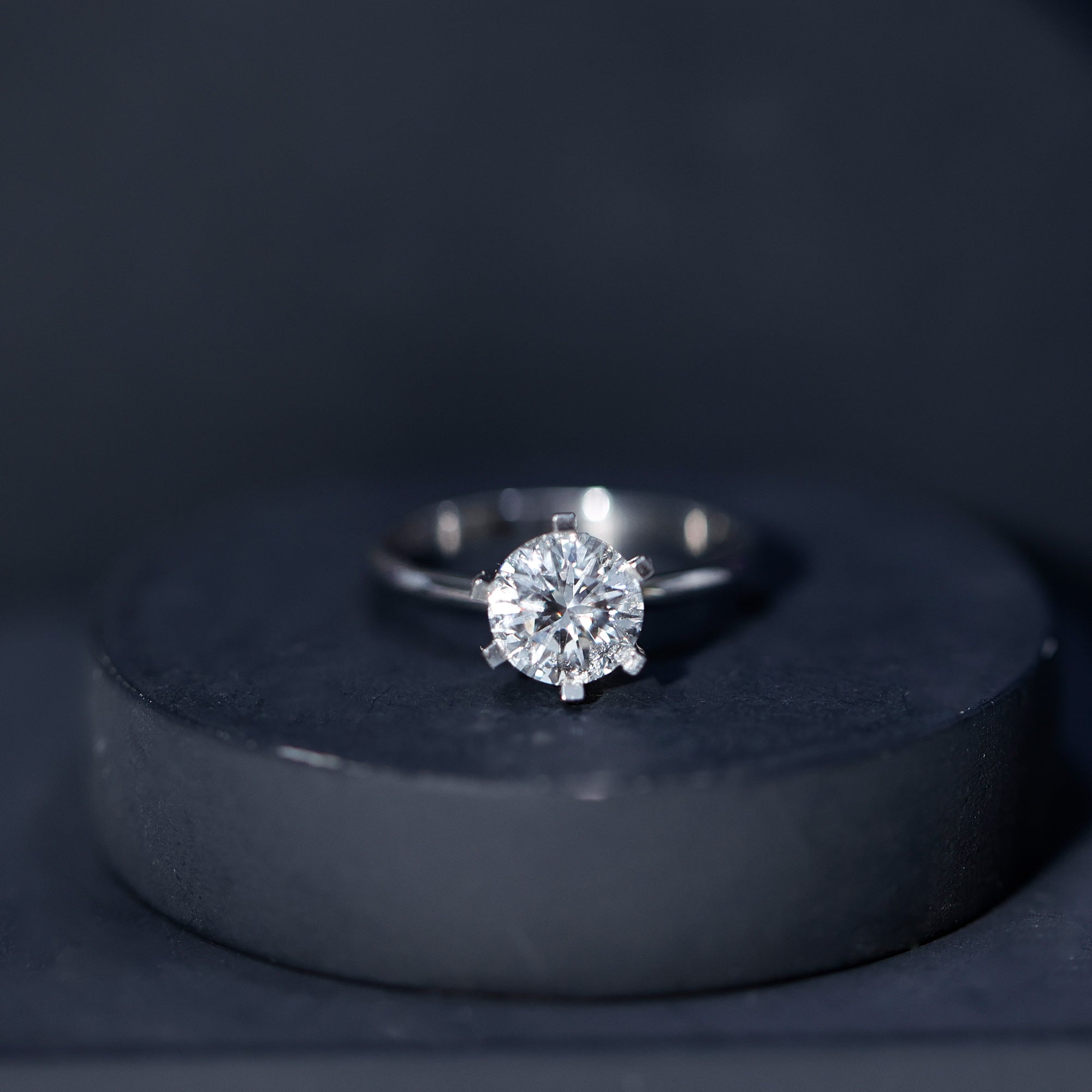 8 MM Round Brilliant Cut Lab Grown Diamond Engagement Ring Lab - ( EF-VS ) - Rosec Jewels