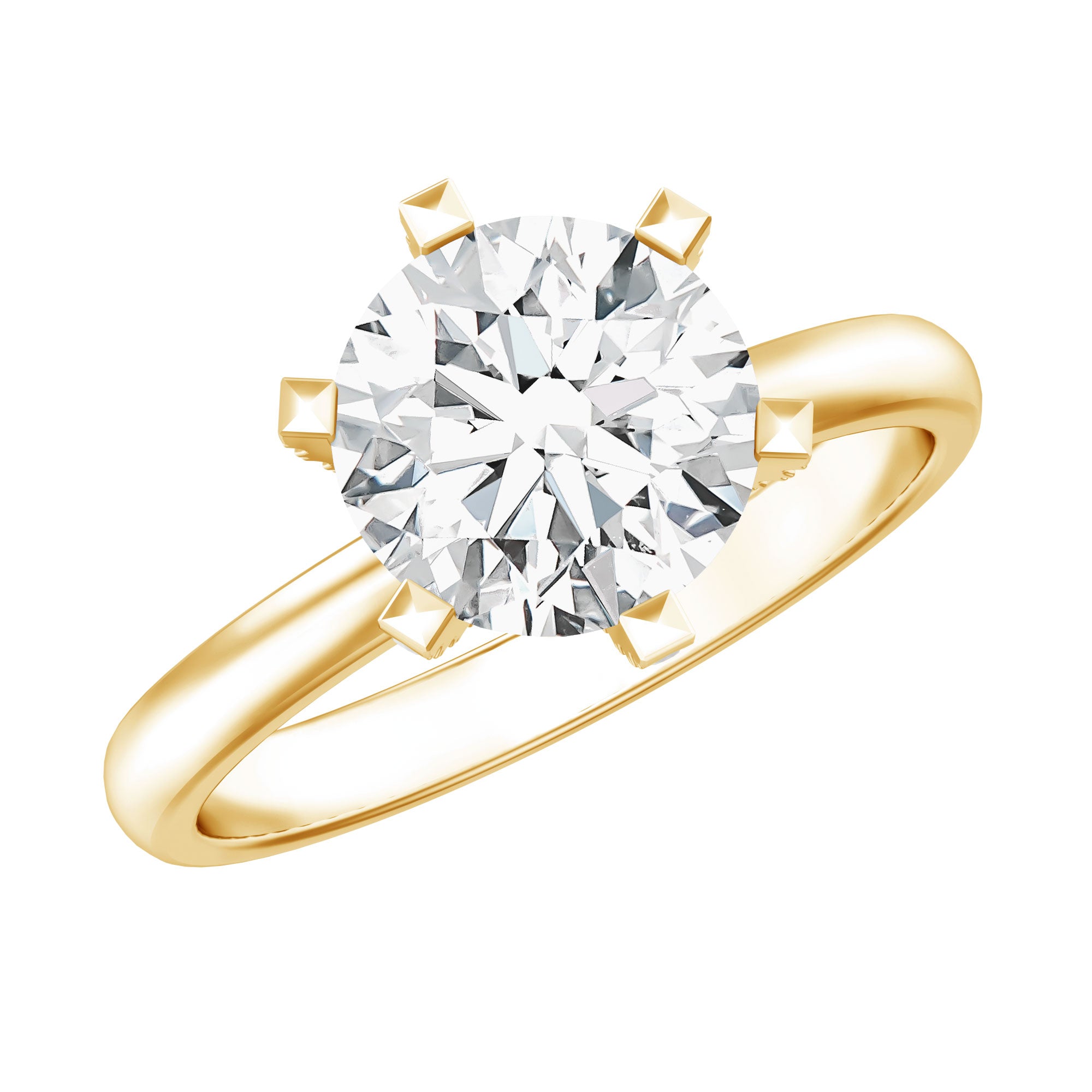 8 MM Round Brilliant Cut Lab Grown Diamond Engagement Ring Lab - ( EF-VS ) - Rosec Jewels