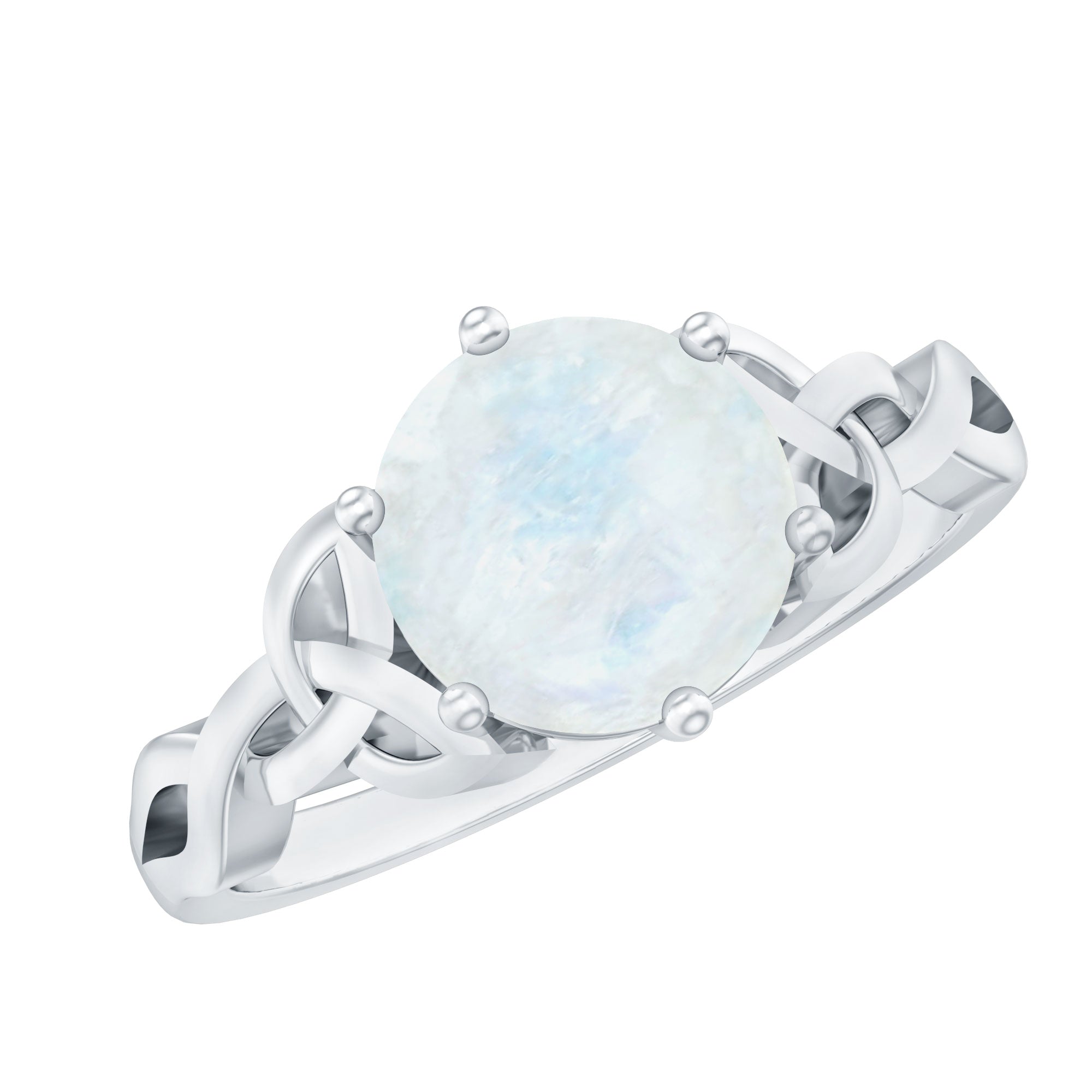 Genuine Moonstone Celtic Engagement Ring for Women AAA - Rosec Jewels