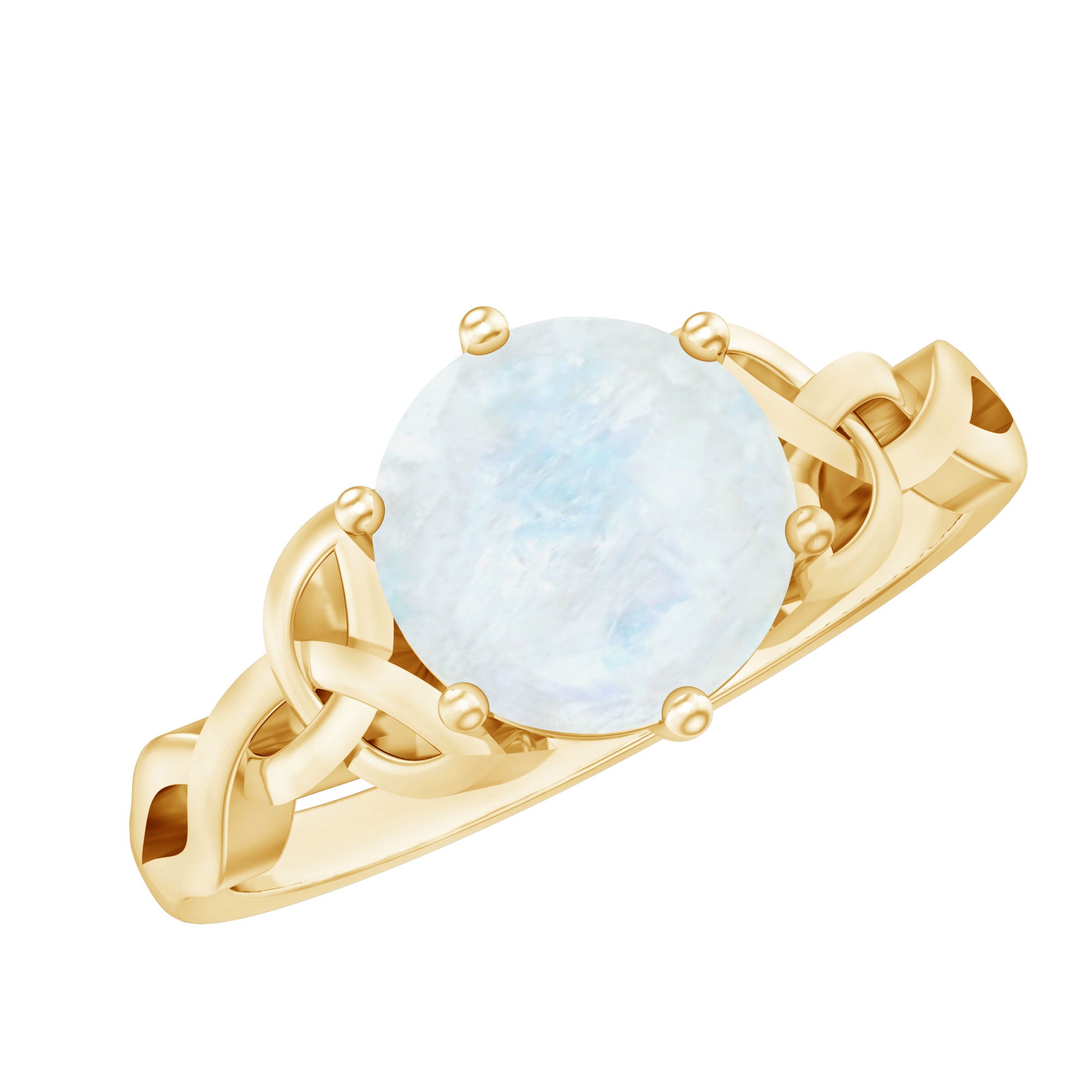 Genuine Moonstone Celtic Engagement Ring for Women AAA - Rosec Jewels