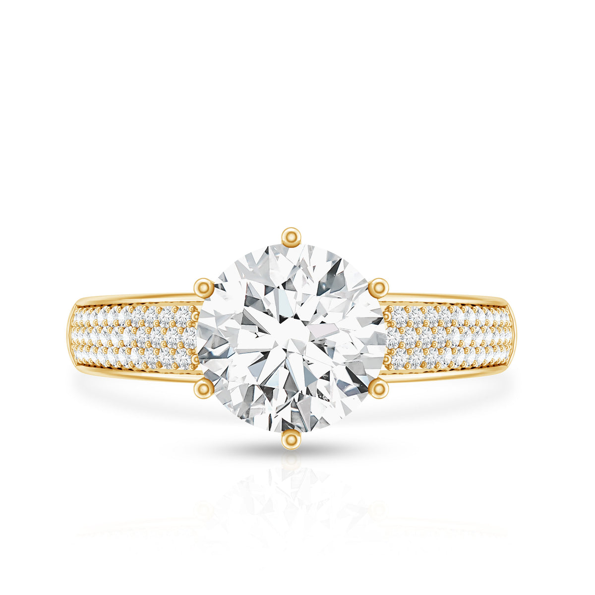 Certified Moissanite Side Stone Engagement Ring for Women D-VS1 - Rosec Jewels