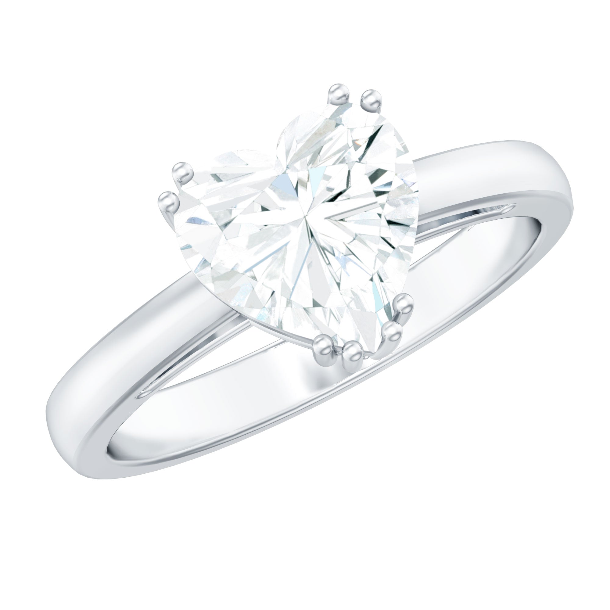 Certified Solitaire Moissanite Heart Engagement Ring For Women