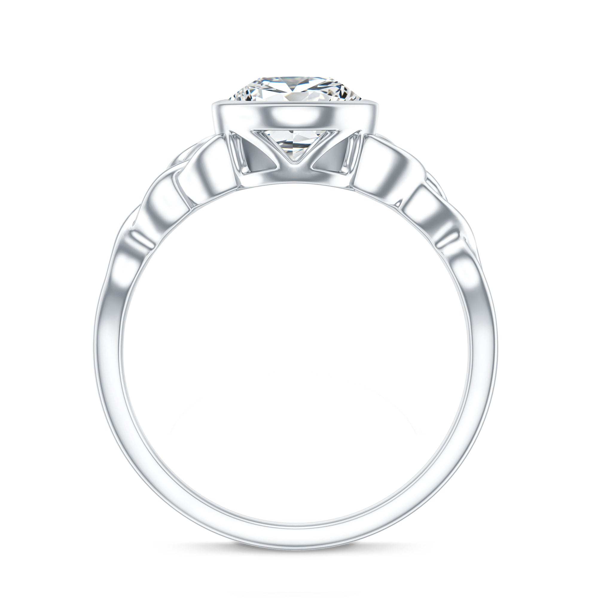 2.2 Carat Pear Shape Moissanite Celtic Knot Engagement Ring D-VS1 - Rosec Jewels