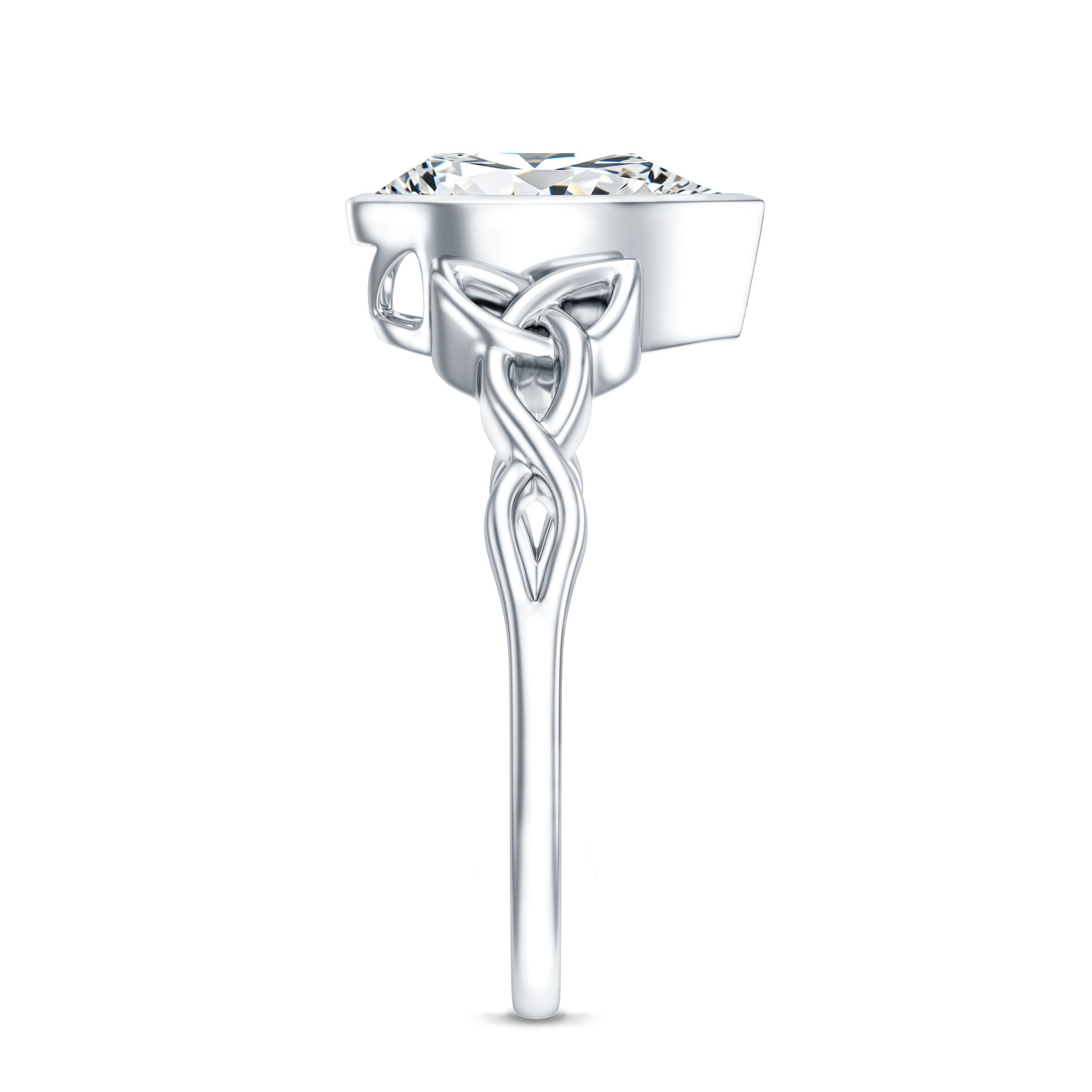 2.2 Carat Pear Shape Moissanite Celtic Knot Engagement Ring D-VS1 - Rosec Jewels