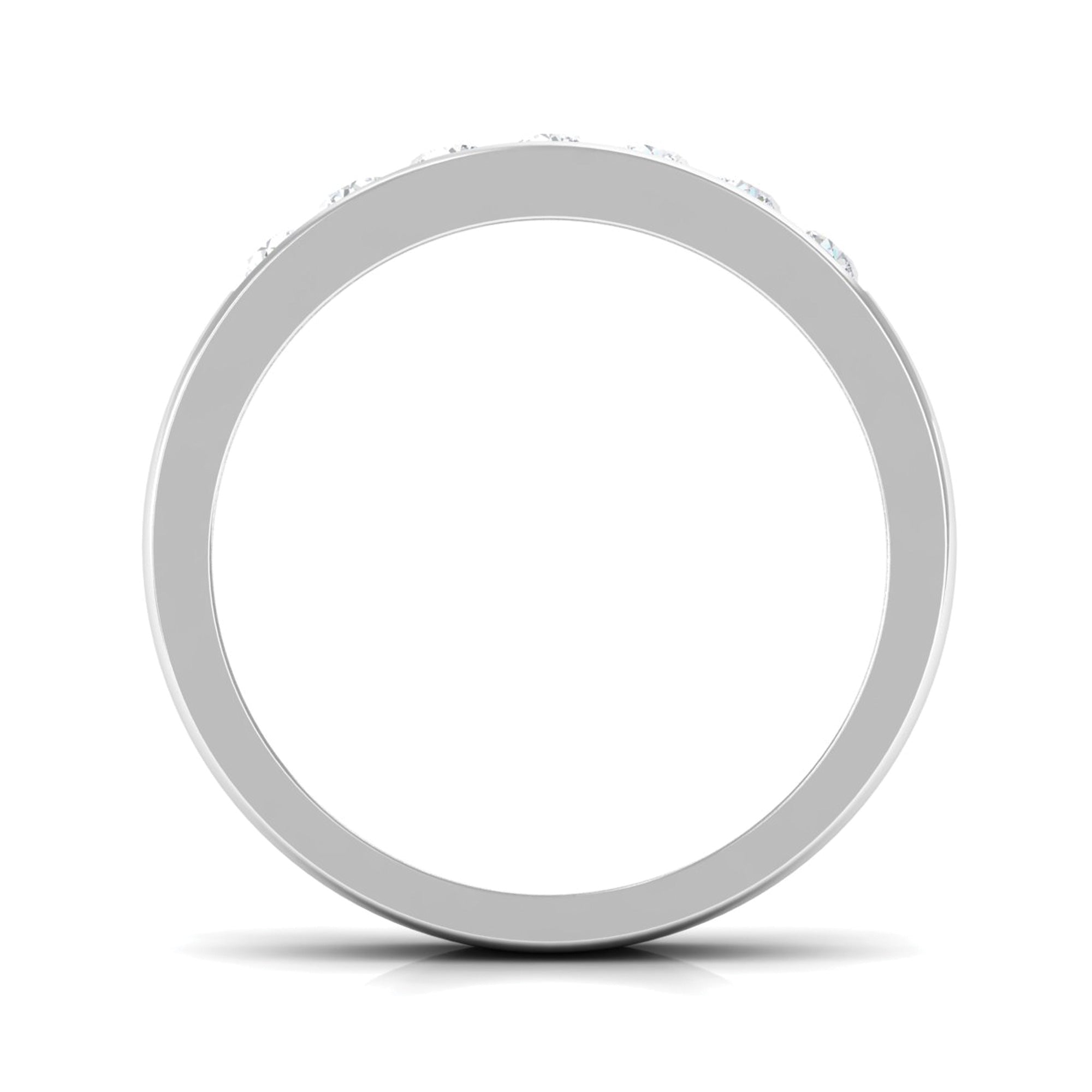 Diamond Seven Stone Band Ring in Channel Setting Natural - ( HI-SI ) - Rosec Jewels