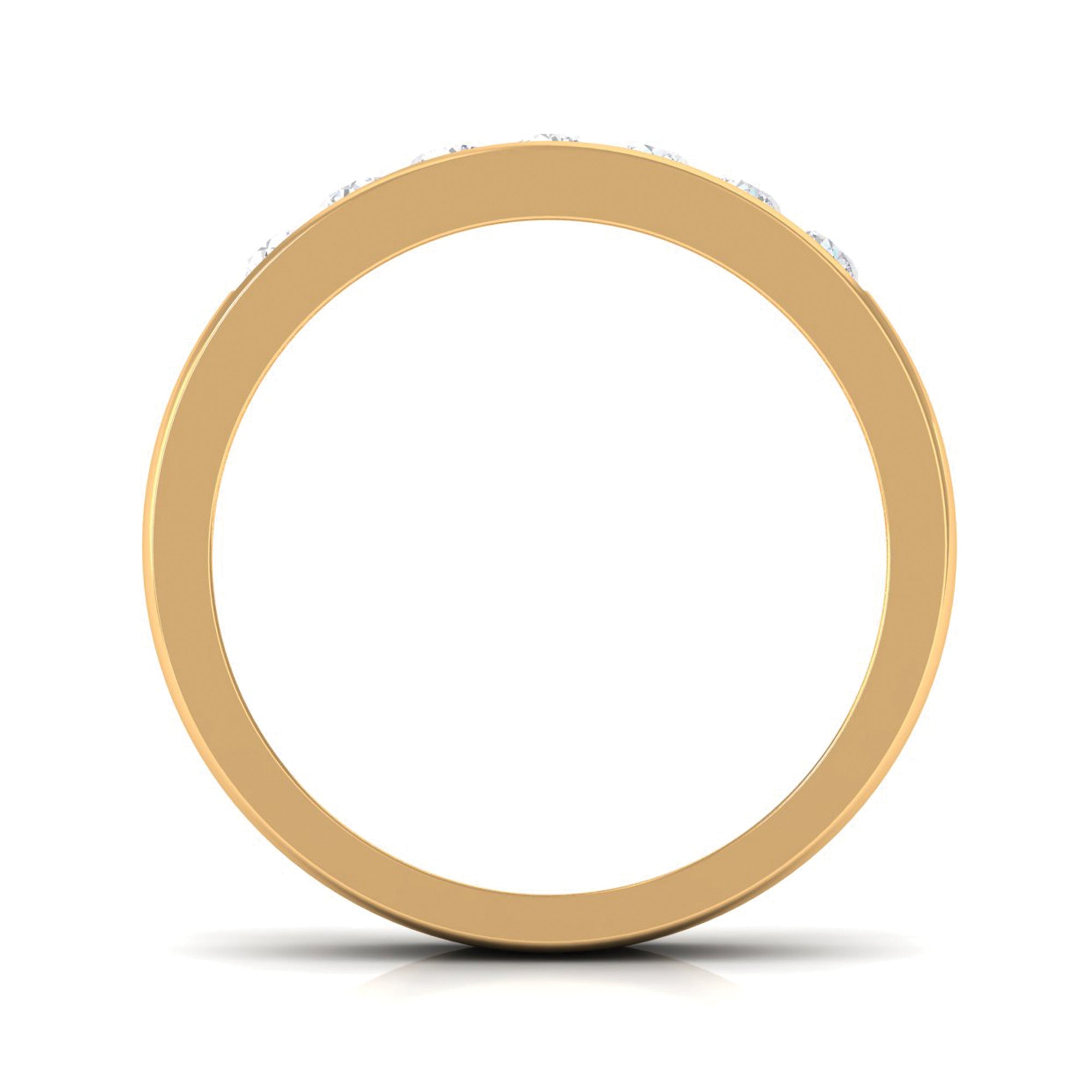 Diamond Seven Stone Band Ring in Channel Setting Natural - ( HI-SI ) - Rosec Jewels