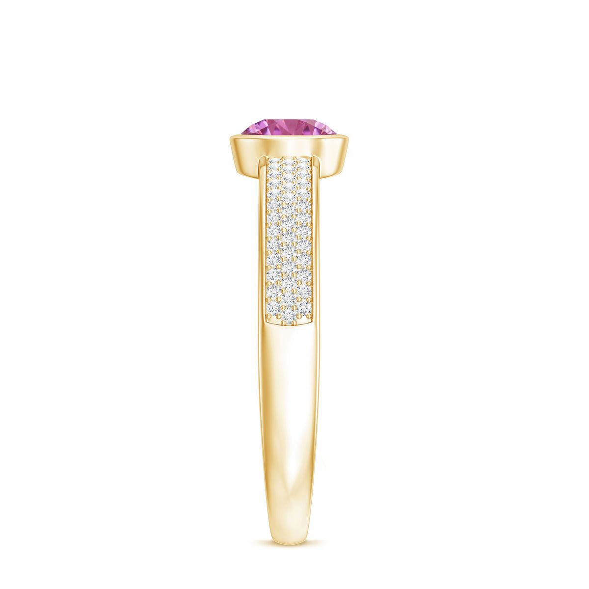0.4 Carat Solitaire Pink Tourmaline and Diamond Engagement Ring AAA - Rosec Jewels