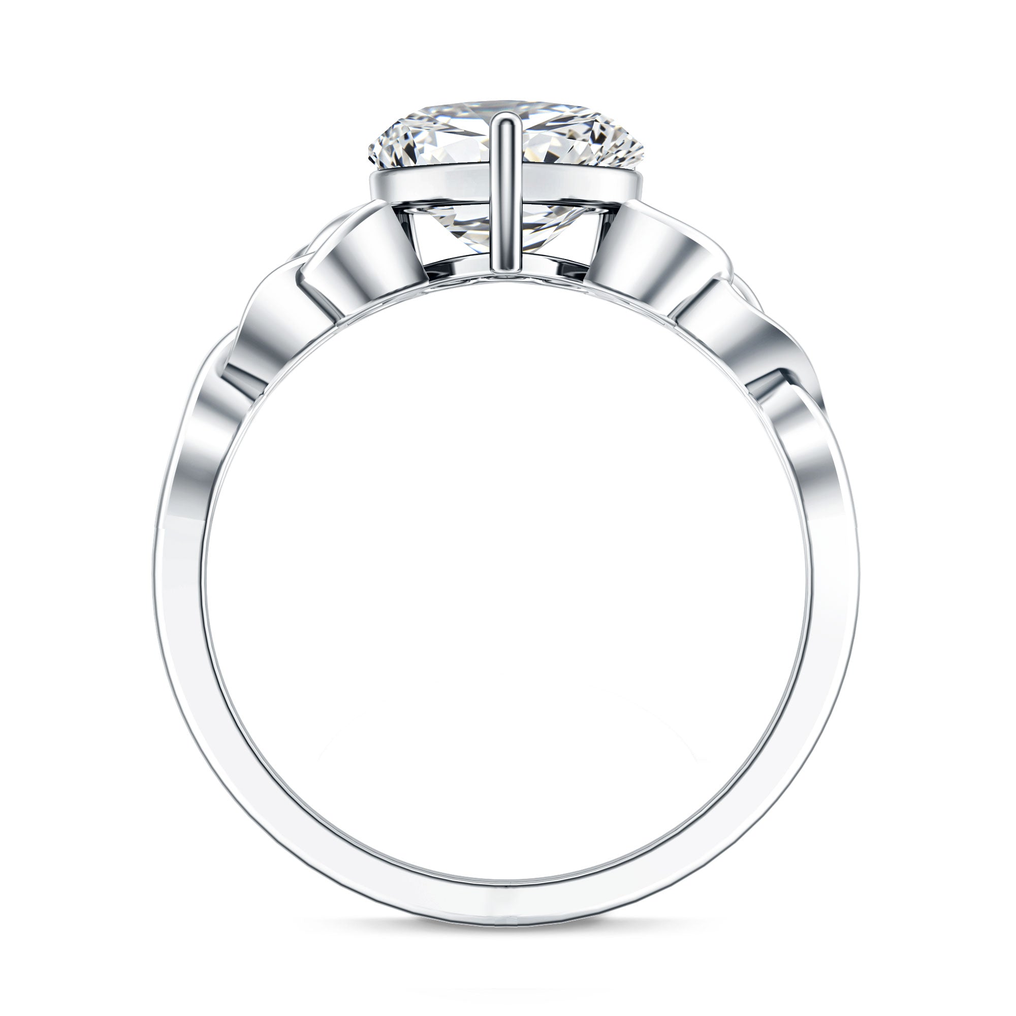 Heart Shaped Moissanite Celtic Engagement Ring D-VS1 - Rosec Jewels