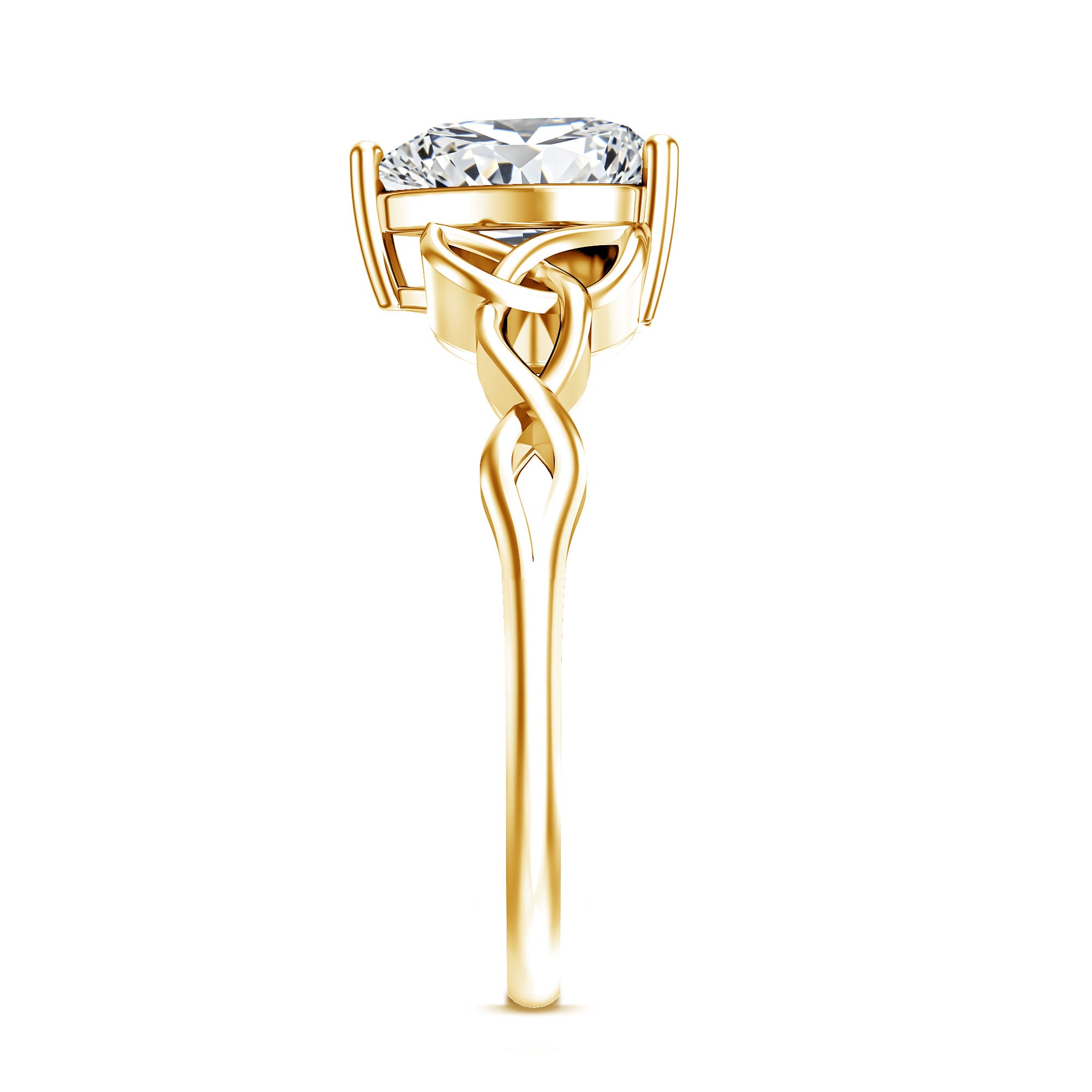 Heart Shaped Moissanite Celtic Engagement Ring D-VS1 - Rosec Jewels
