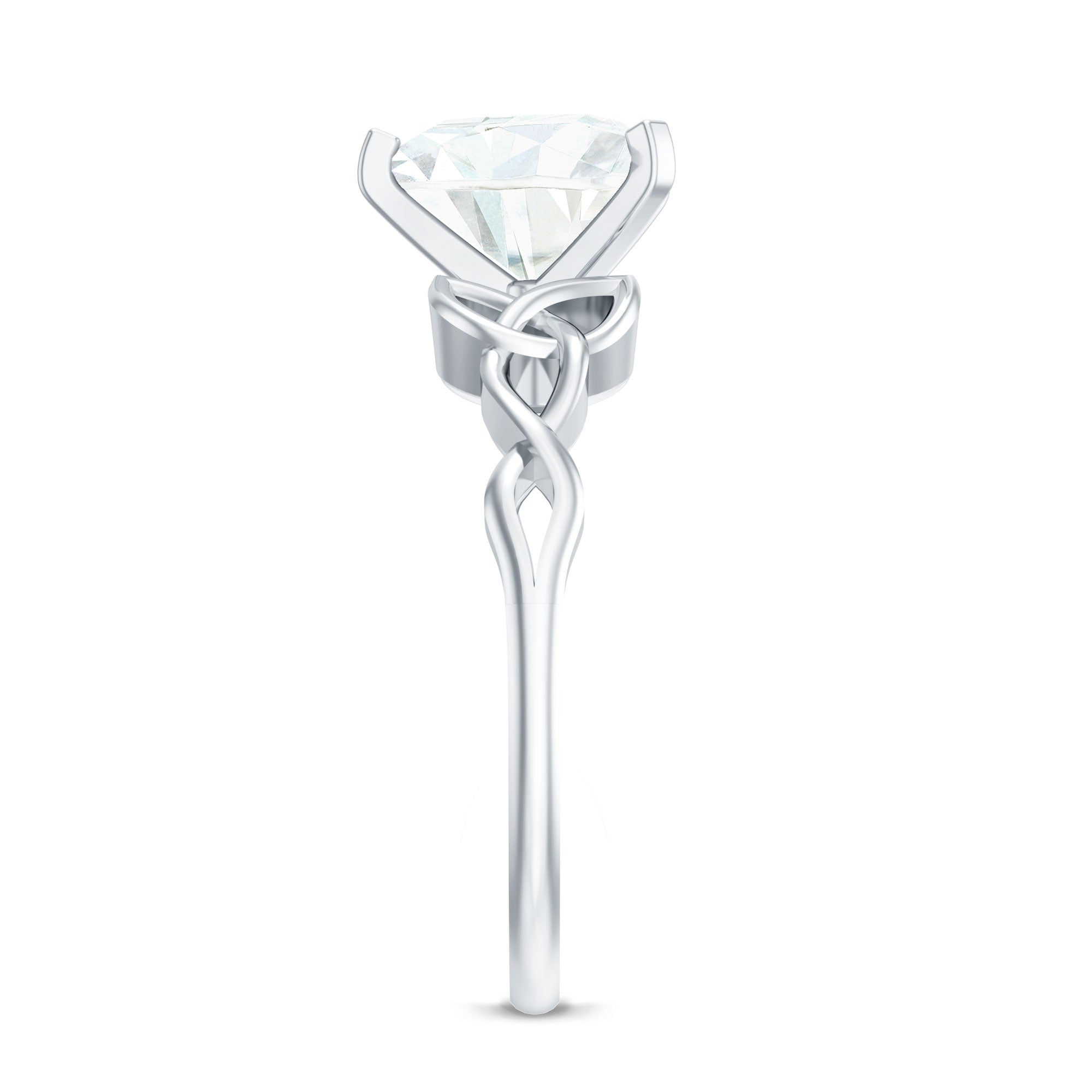 2 CT Heart Shaped Moissanite Celtic Knot Engagement Ring D-VS1 - Rosec Jewels