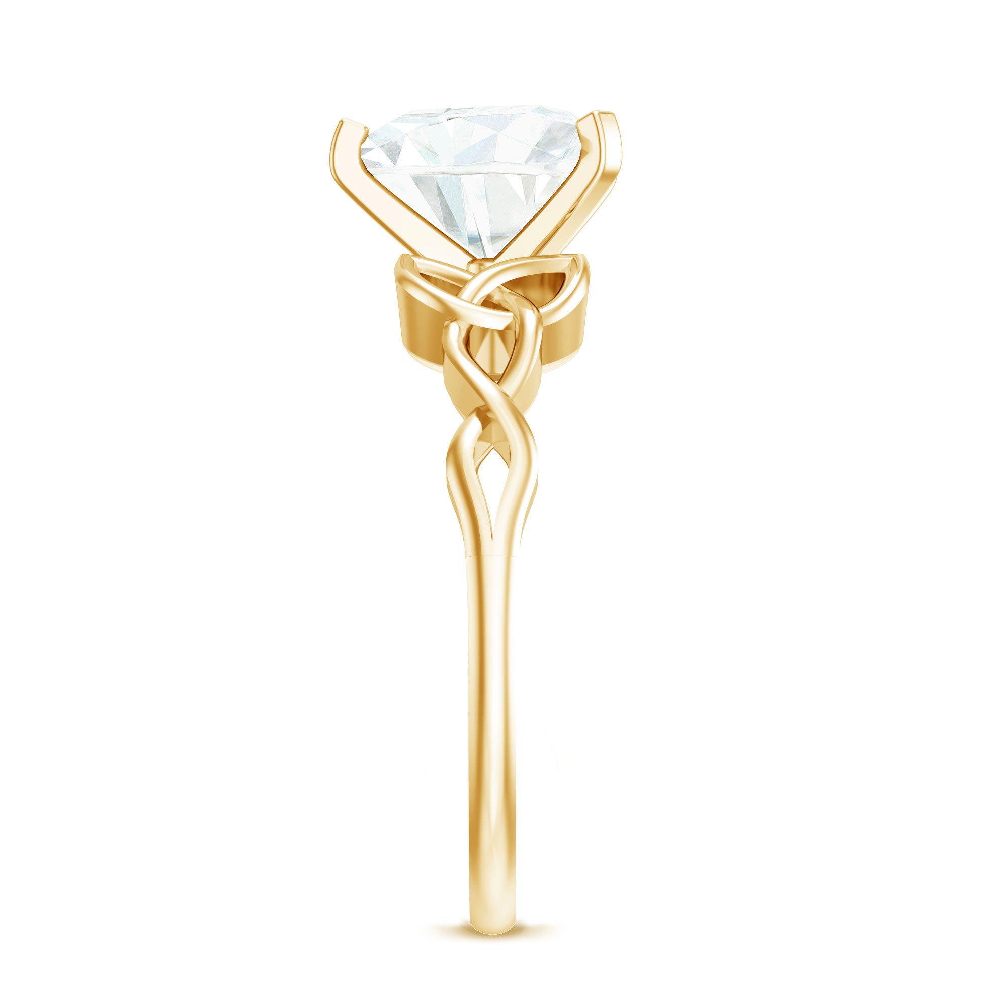2 CT Heart Shaped Moissanite Celtic Knot Engagement Ring D-VS1 - Rosec Jewels