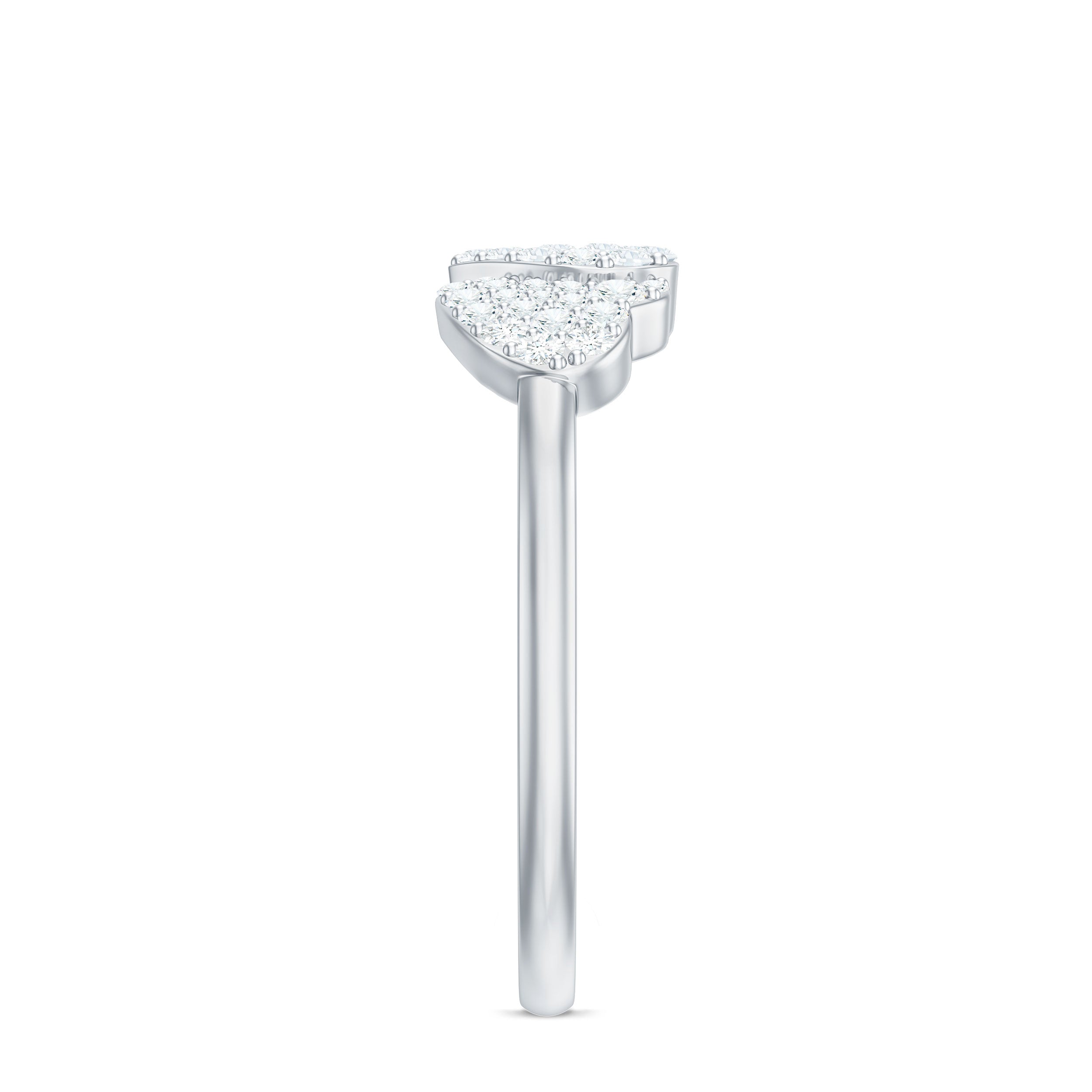 Natural Diamond Double Heart Ring for Promise Natural - ( HI-SI ) - Rosec Jewels