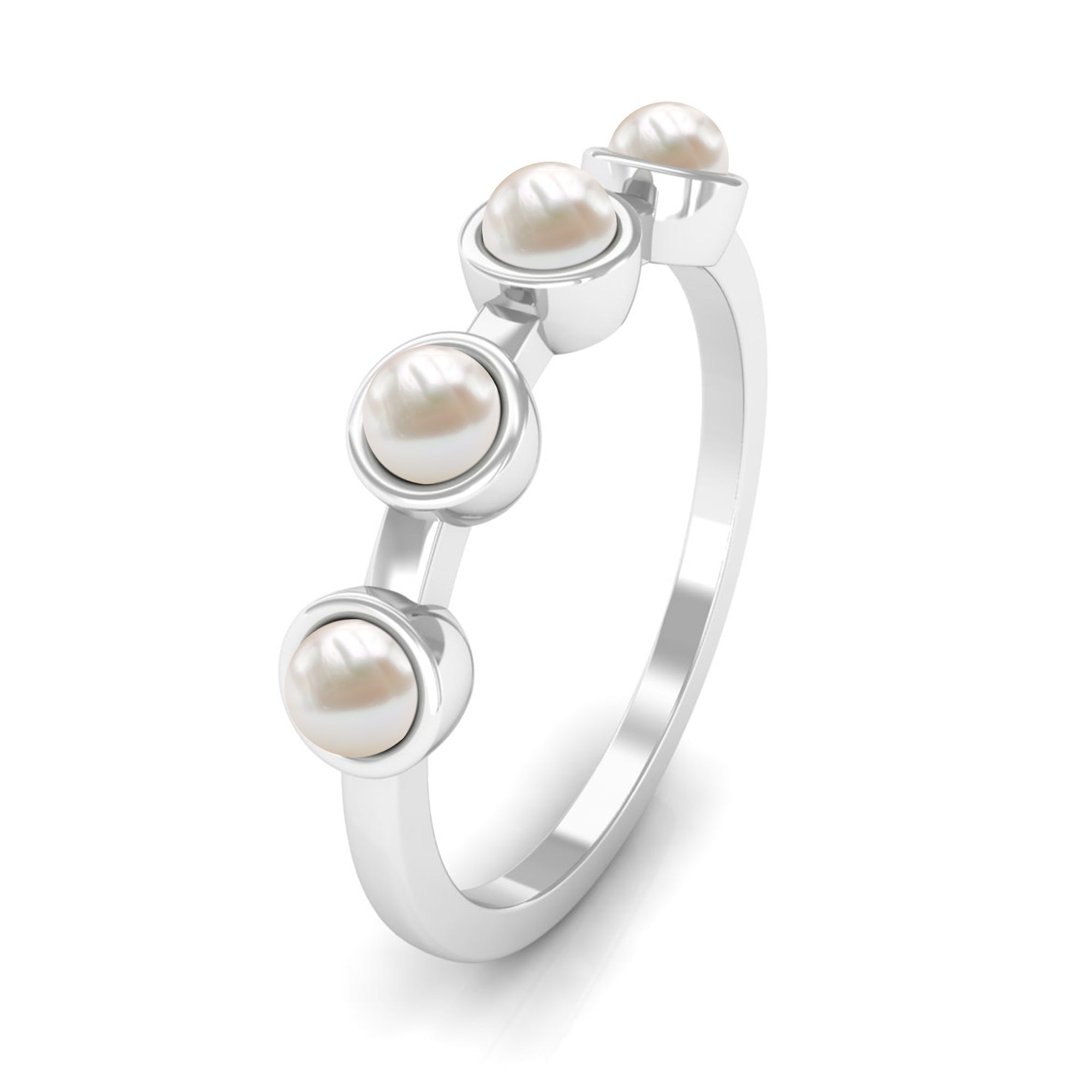 Rosec Jewels-Cultured Freshwater Pearl Promise Ring for Women
