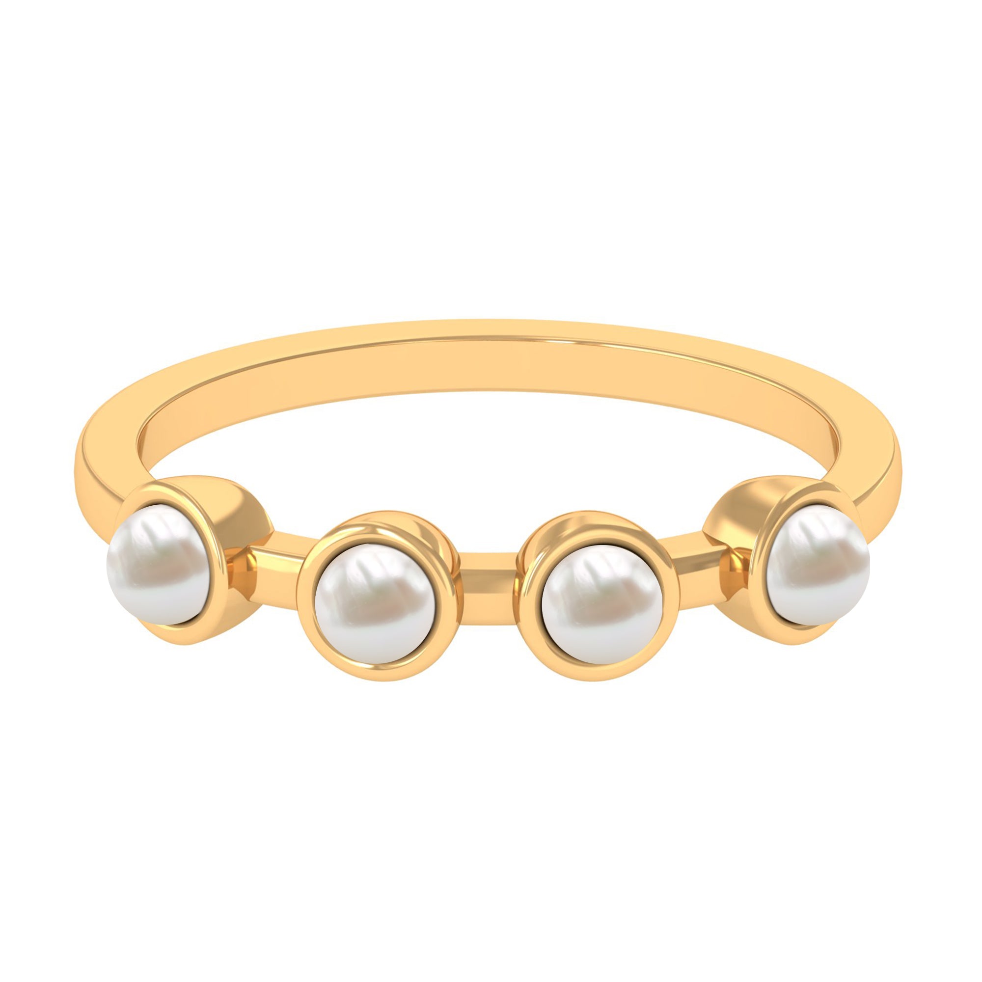 Cultured Freshwater Pearl Promise Ring for Women AAA - Rosec Jewels