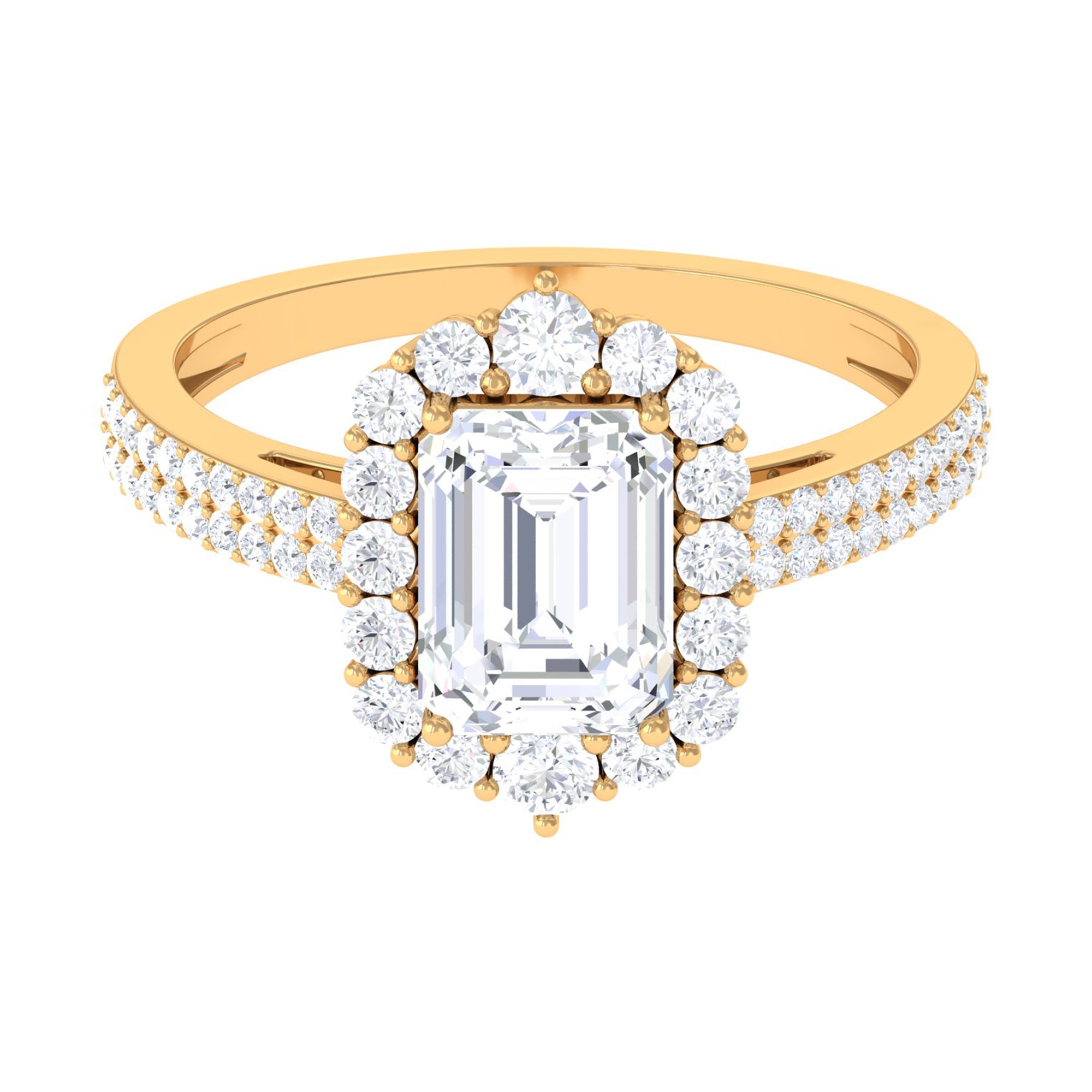 3.25 CT Octagon Cut Zircon Statement Engagement Ring AAAA - Rosec Jewels