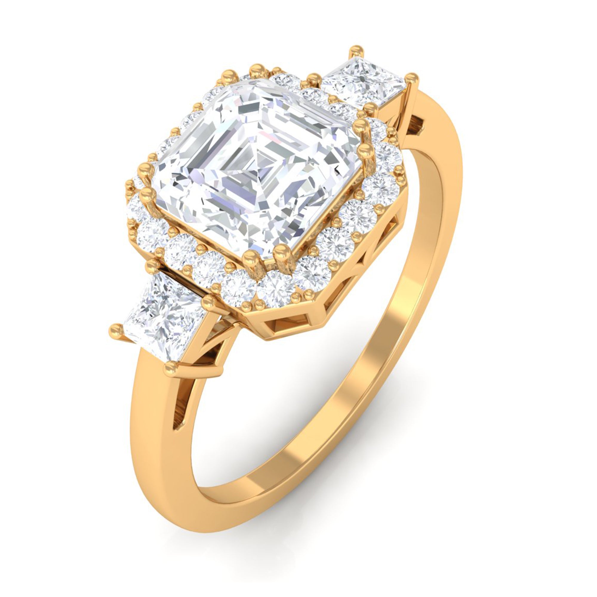 Rosec Jewels-Asscher Cut Zircon Statement Engagement Ring