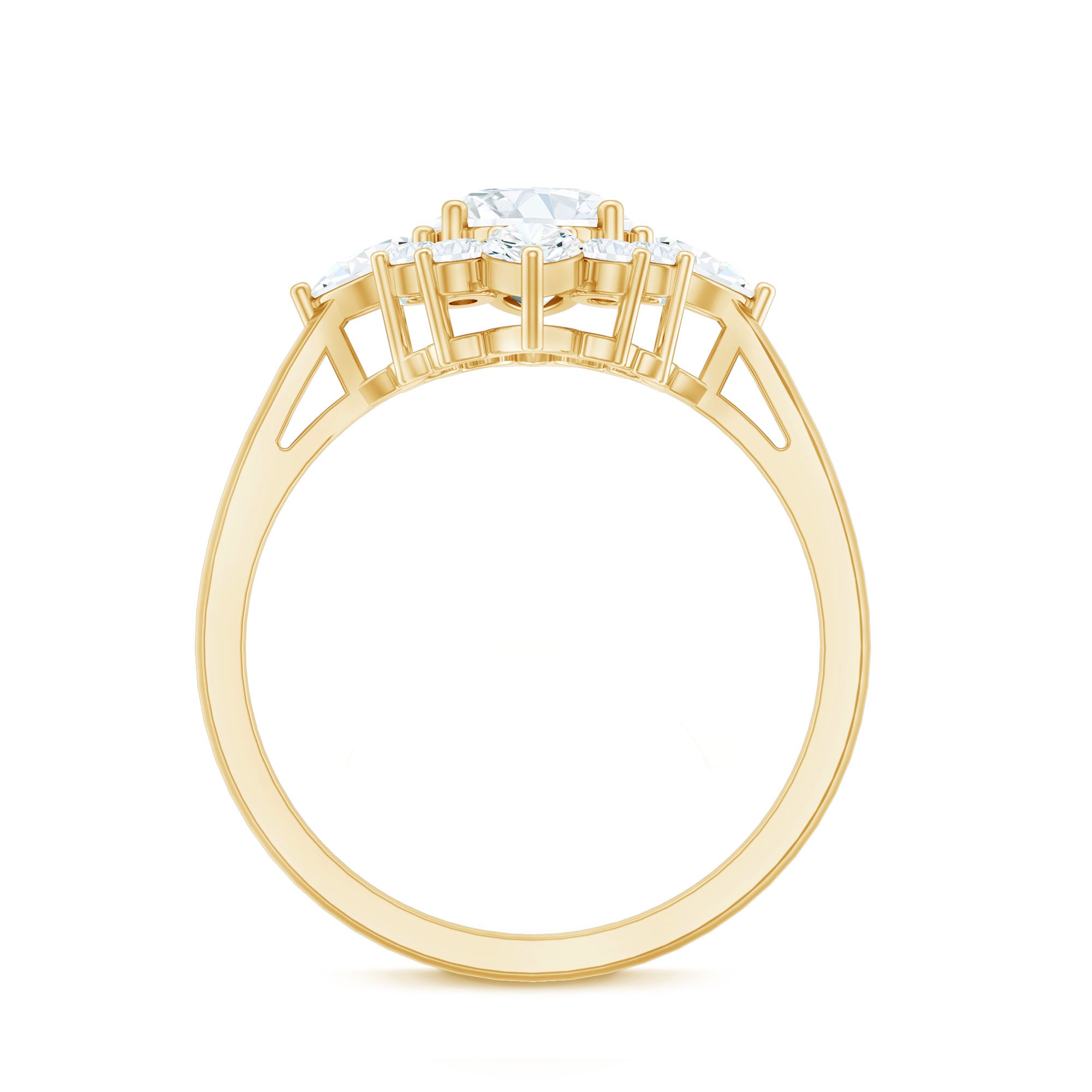 1 Carat Oval Zirconia Statement Engagement Ring with Halo AAAA - Rosec Jewels