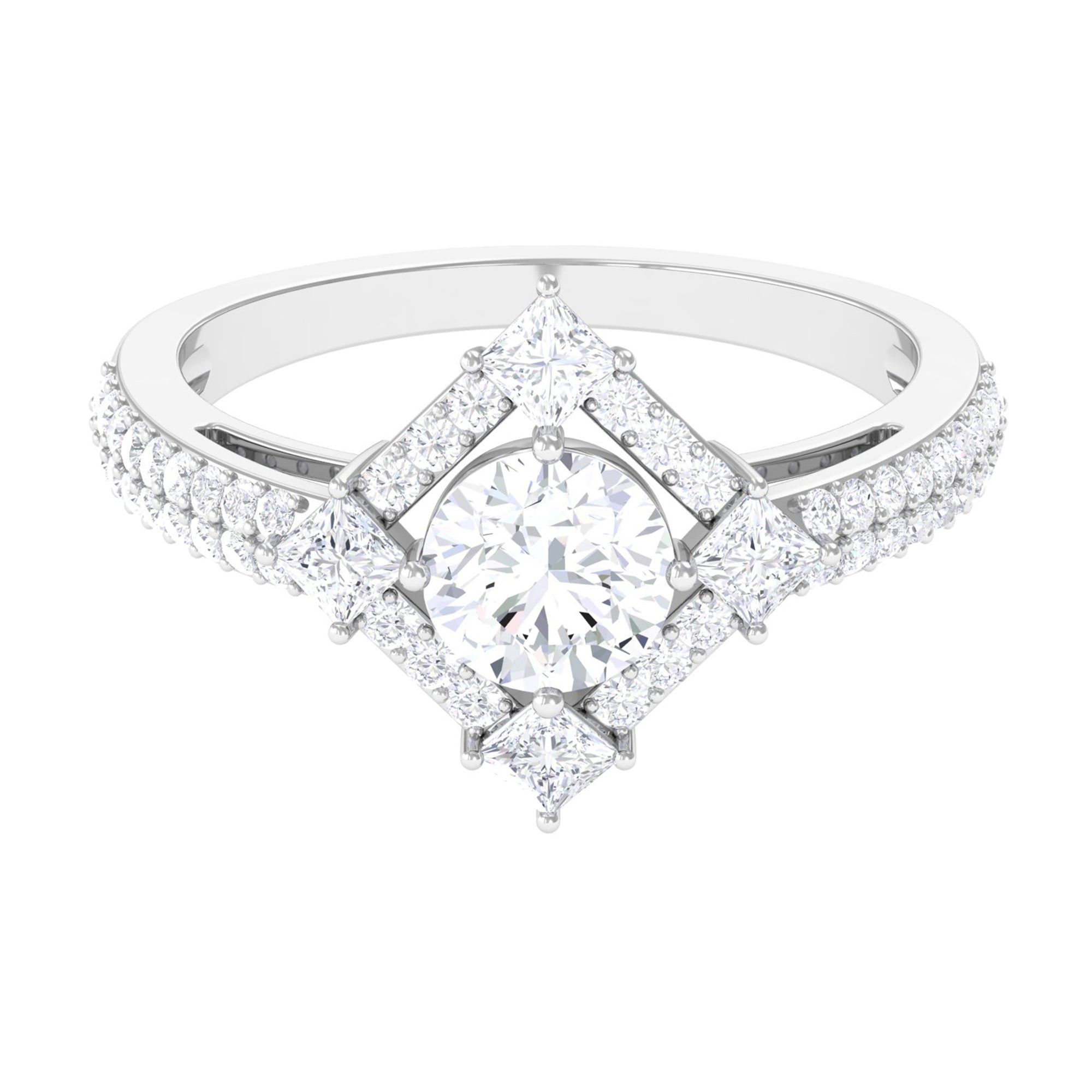 2 CT Cubic Zirconia Statement Engagement Ring AAAA - Rosec Jewels