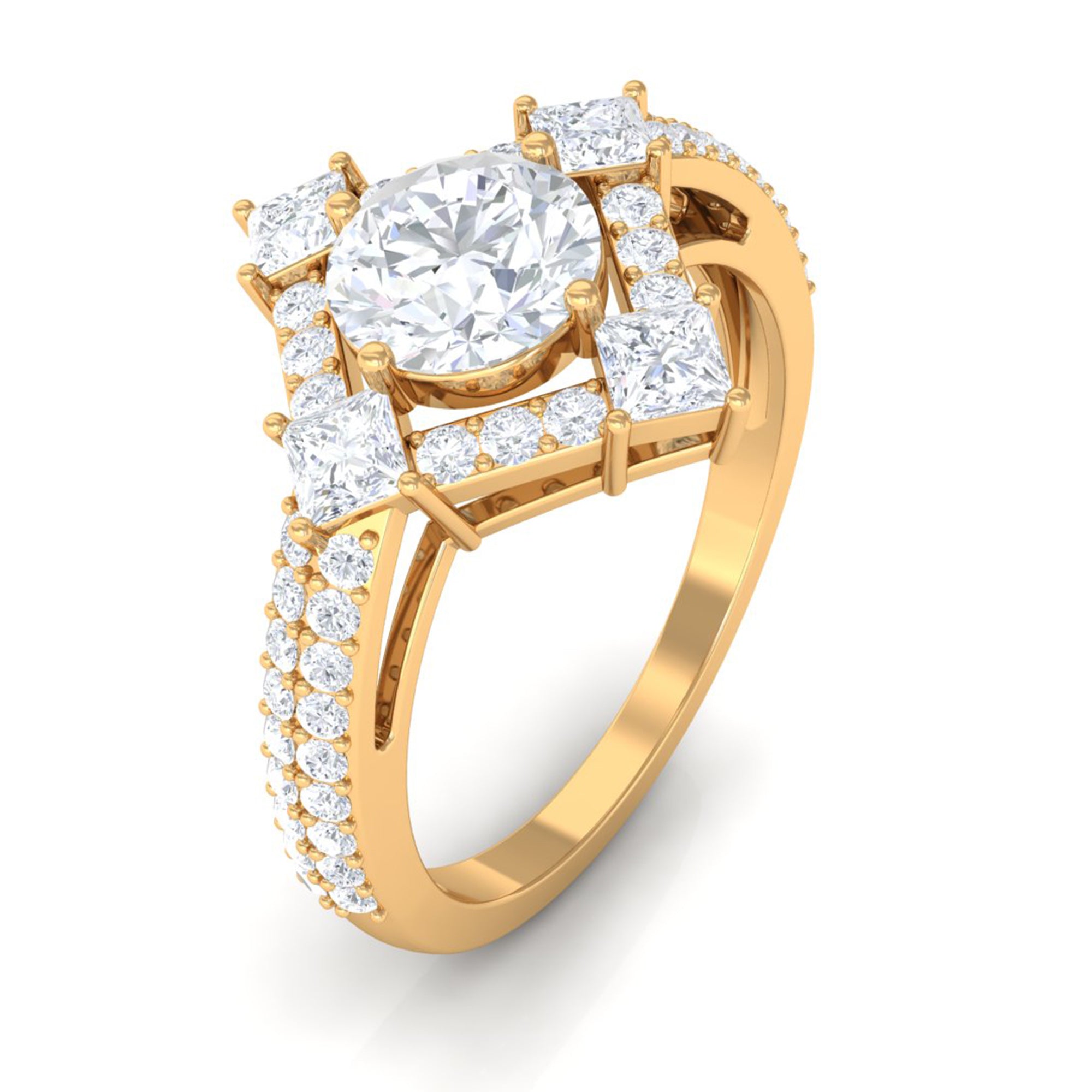 2 CT Cubic Zirconia Statement Engagement Ring AAAA - Rosec Jewels