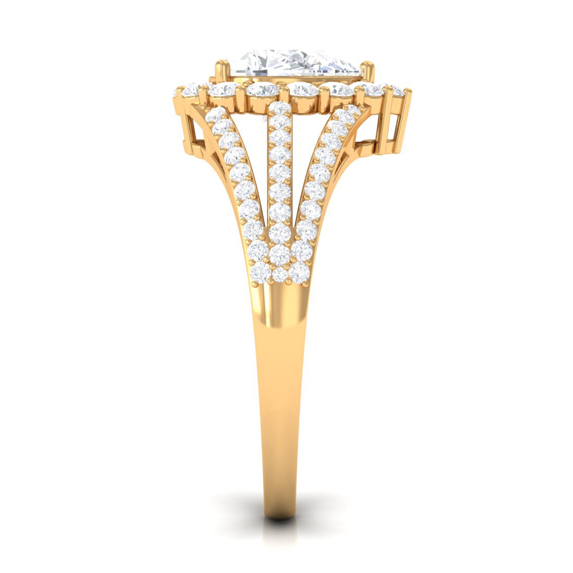 Pear Cut Zircon Statement Engagement Ring AAAA - Rosec Jewels