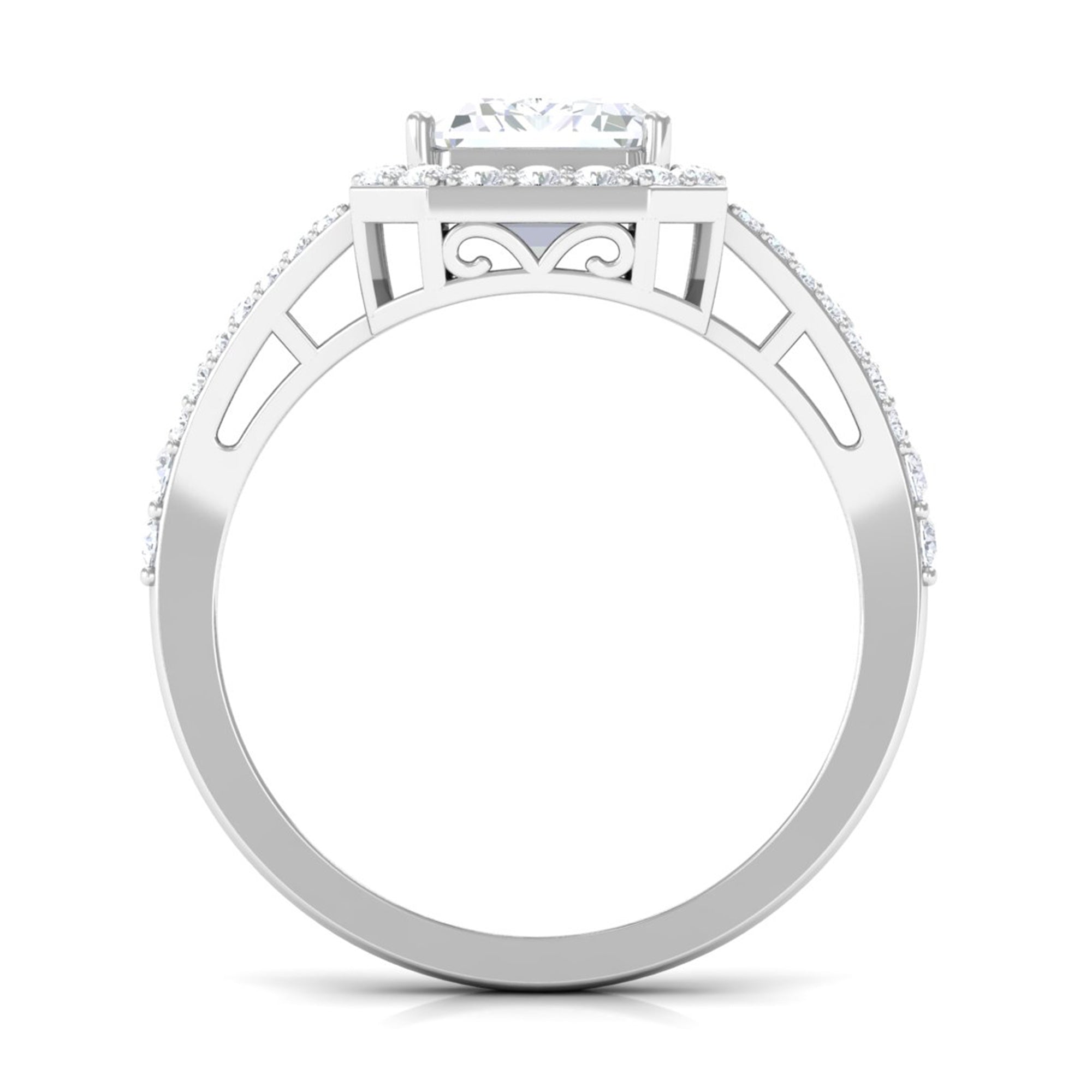 5 CT Split Shank Octagon Cut Zircon Statement Engagement Ring AAAA - Rosec Jewels