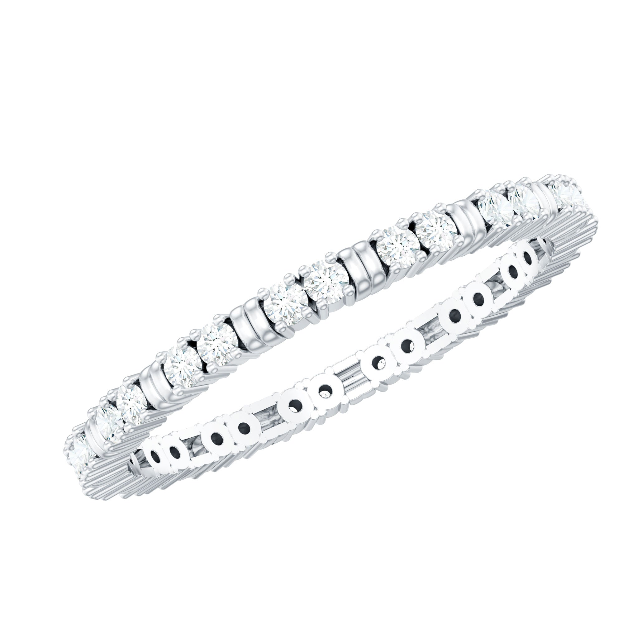 Minimalist Stackable Eternity Ring with Moissanite
