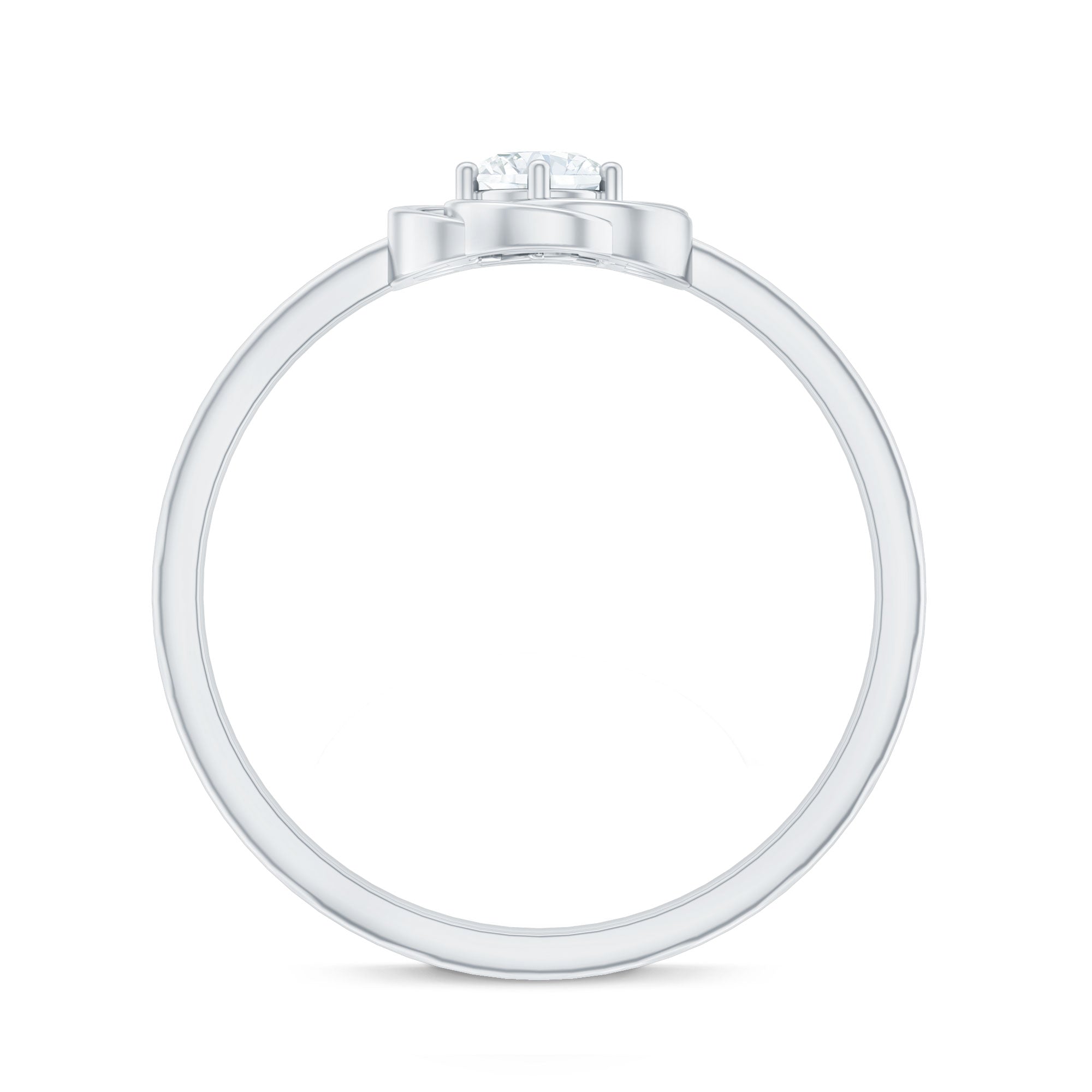 Rosec Jewels-Solitaire Lab Grown Diamond Flower Promise Ring with Certificate