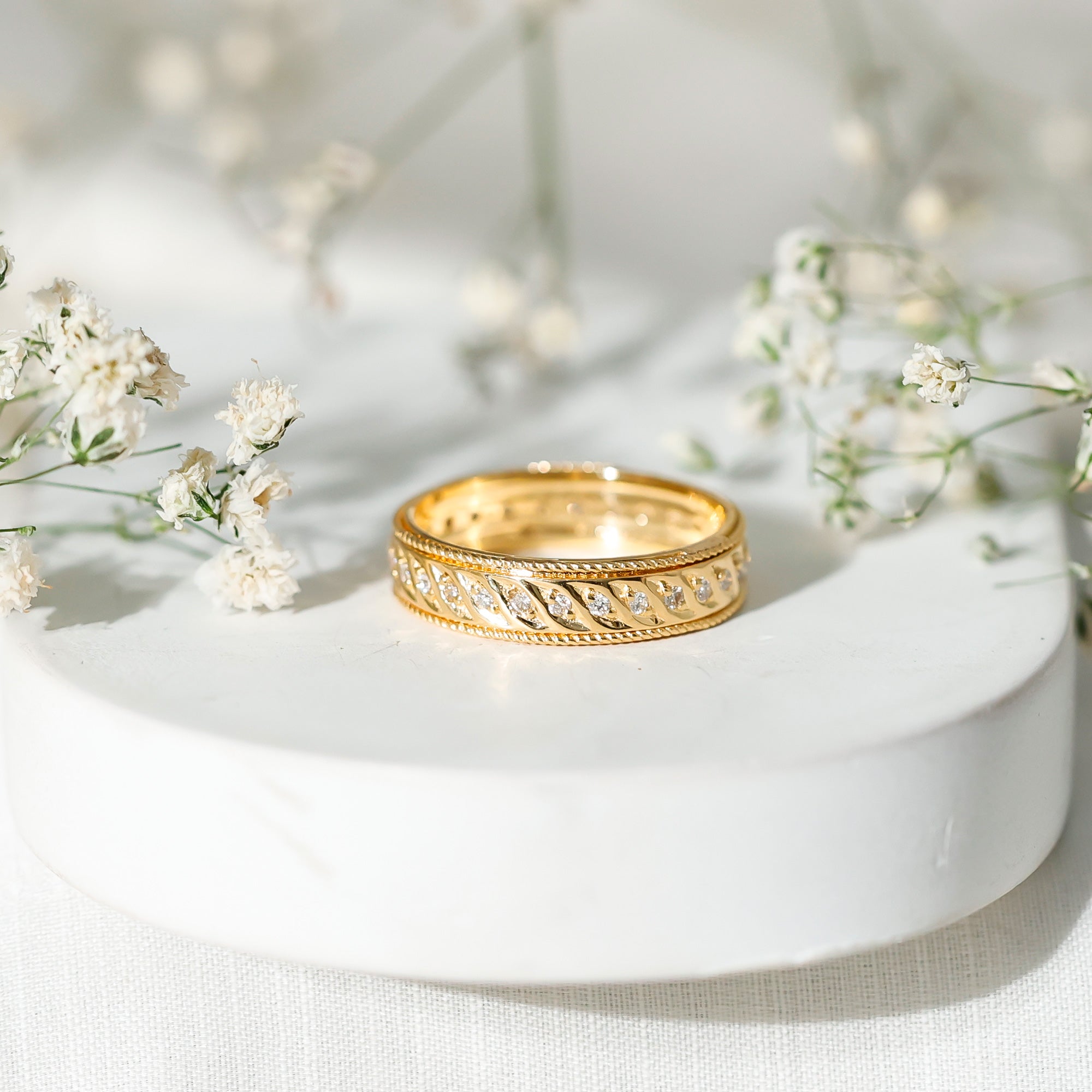 Lab Grown Diamond Designer Wedding Band Ring Lab - ( EF-VS ) - Rosec Jewels