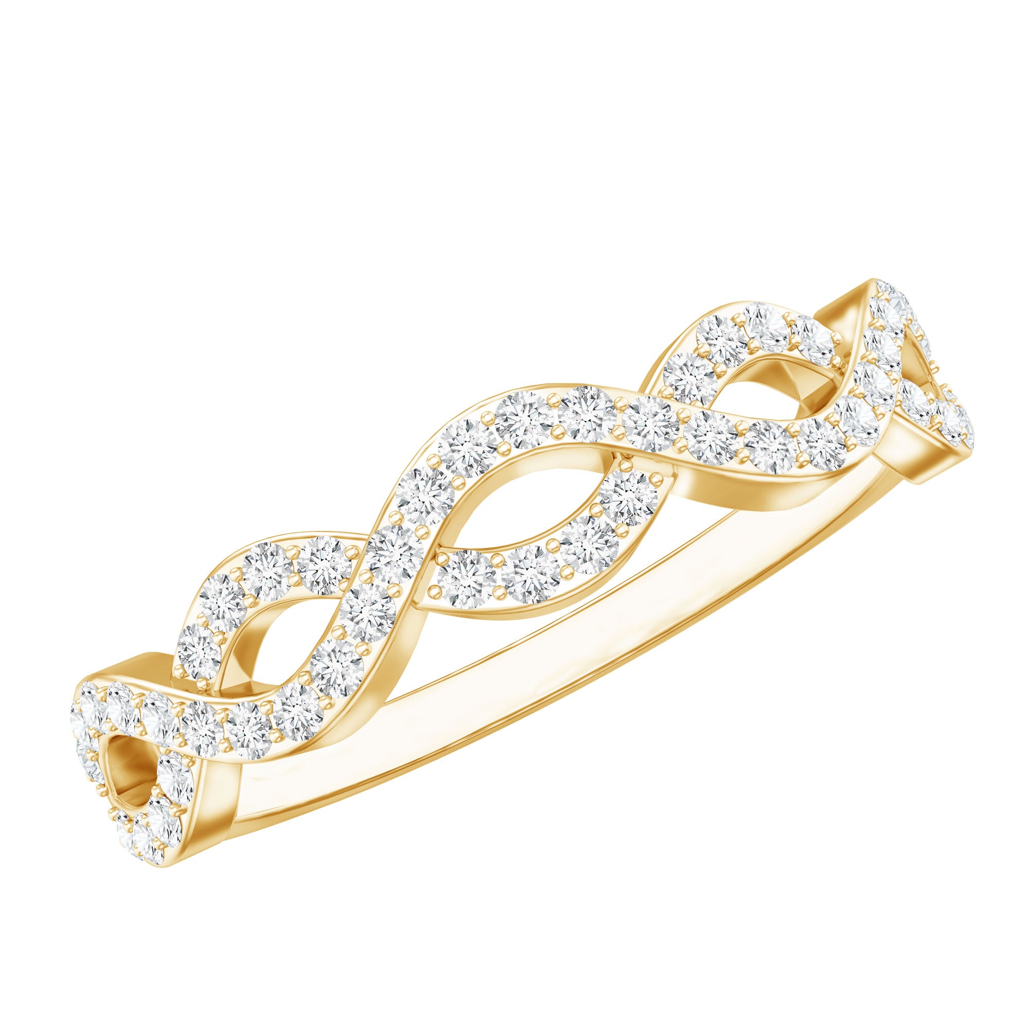 Pave Set Lab Grown Diamond Infinity Wedding Band Lab - ( EF-VS ) - Rosec Jewels
