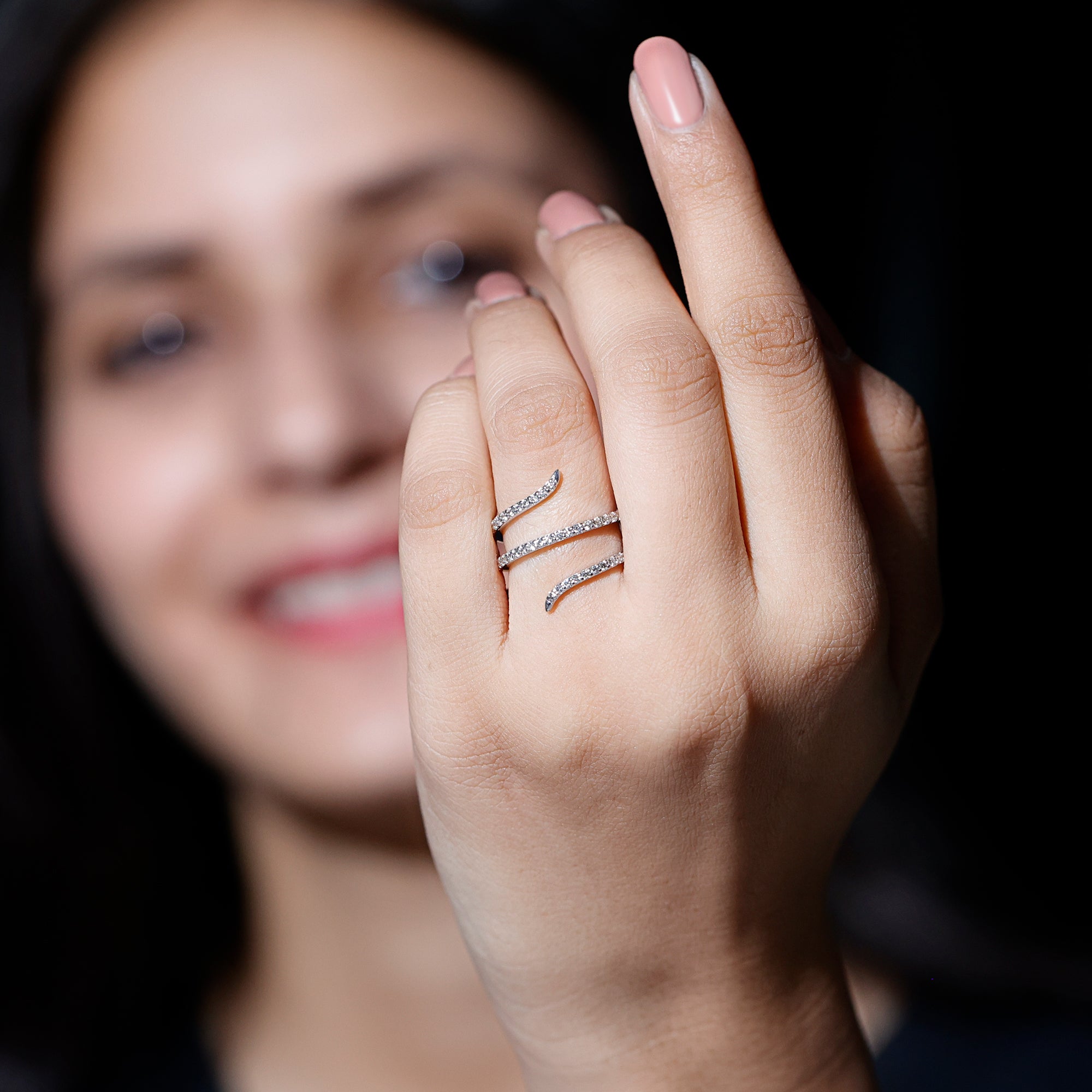Certified Lab Grown Diamond Cocktail Ring For Women Lab - ( EF-VS ) - Rosec Jewels