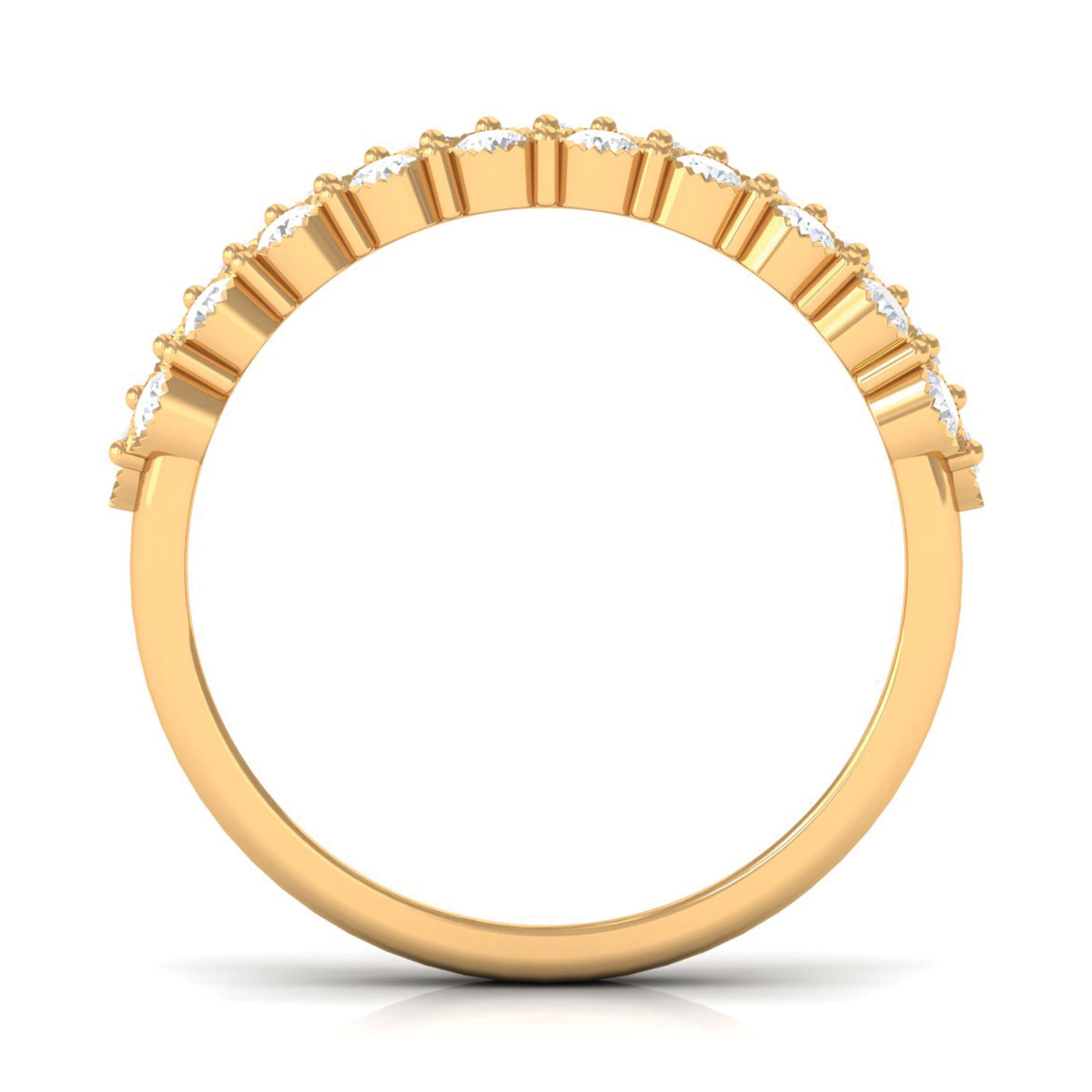 3 Row Lab Grown Diamond Wide Wedding Band with Certificate Lab - ( EF-VS ) - Rosec Jewels