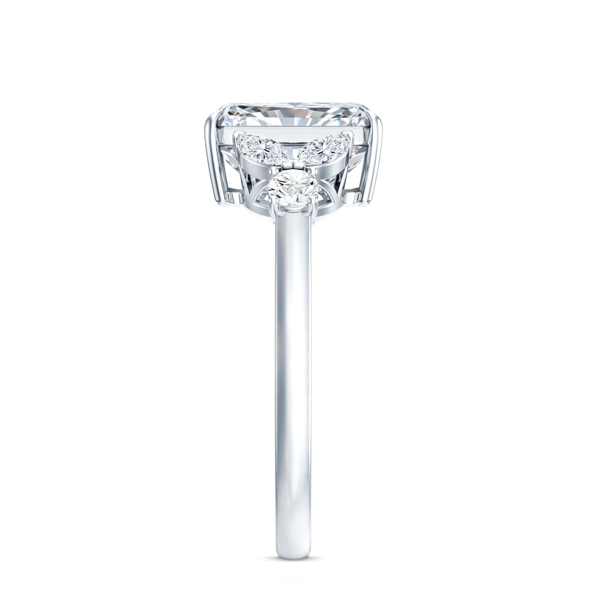 IGI Certified 2 Carat Lab Grown Diamond Engagement Ring with Radiant Cut Lab - ( E-VS1 ) - Rosec Jewels