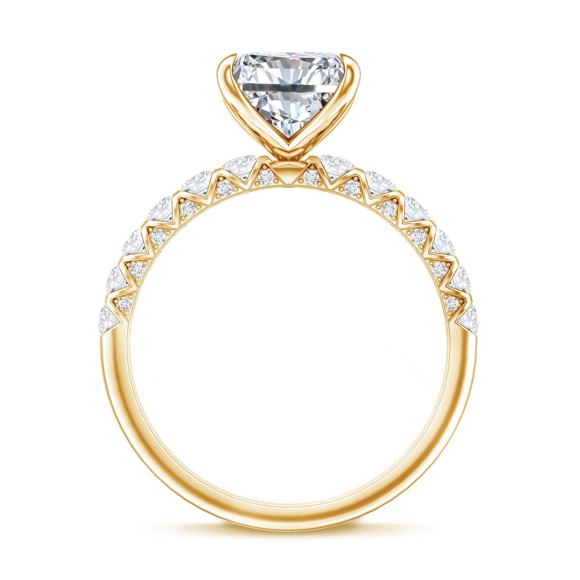 Rosec Jewels-Lab Grown 3 Carat Diamond Radiant Cut Engagement Ring with IGI Certificate