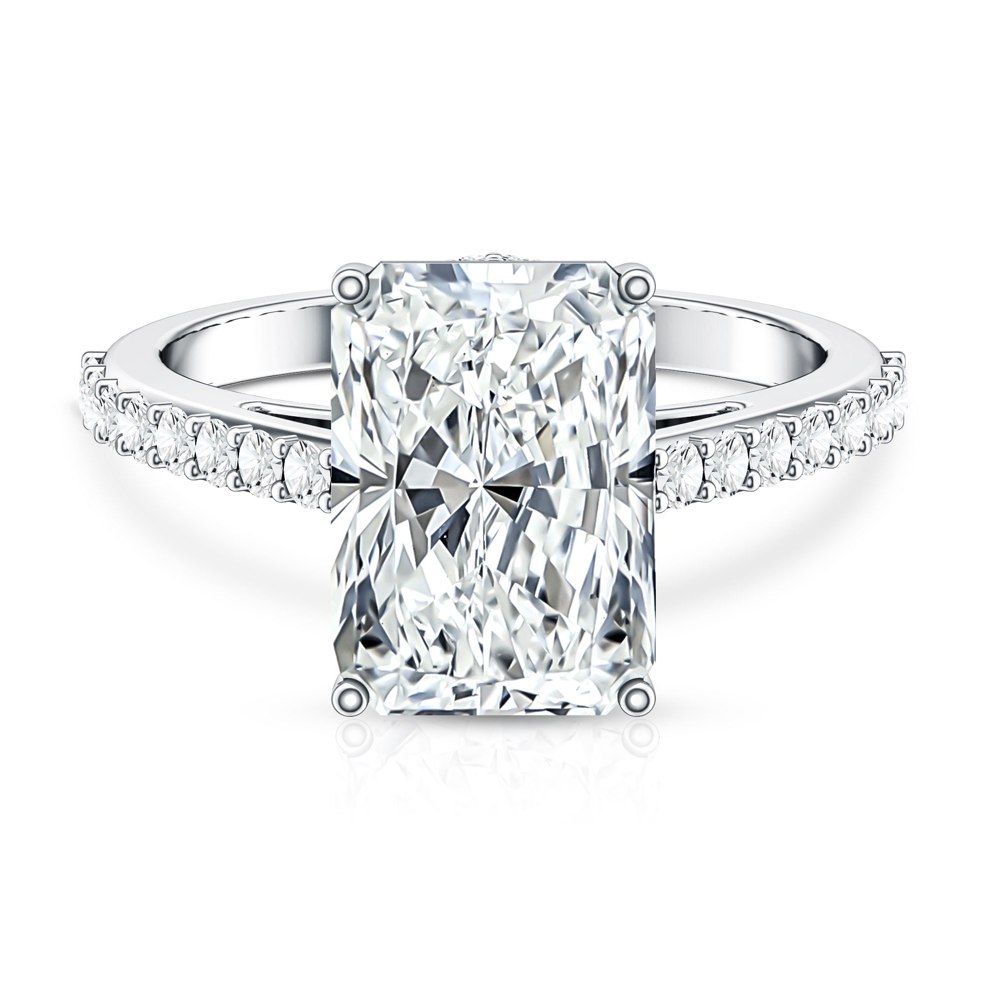 IGI Certified 5 Carat Lab Grown Diamond Solitaire Radiant Cut Engagement Ring Lab - ( E-VS1 ) - Rosec Jewels
