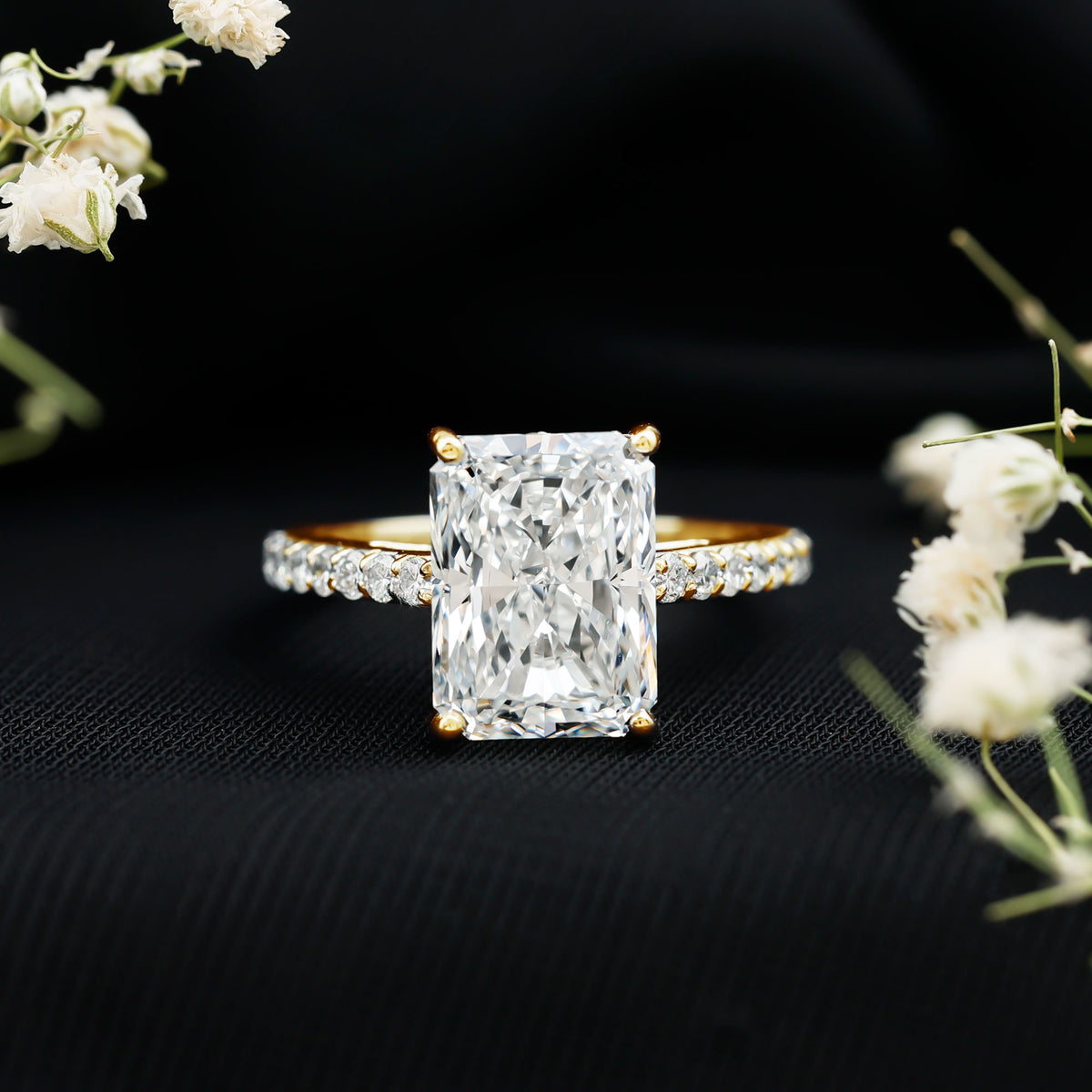IGI Certified 5 Carat Lab Grown Diamond Solitaire Radiant Cut Engagement Ring Lab - ( E-VS1 ) - Rosec Jewels