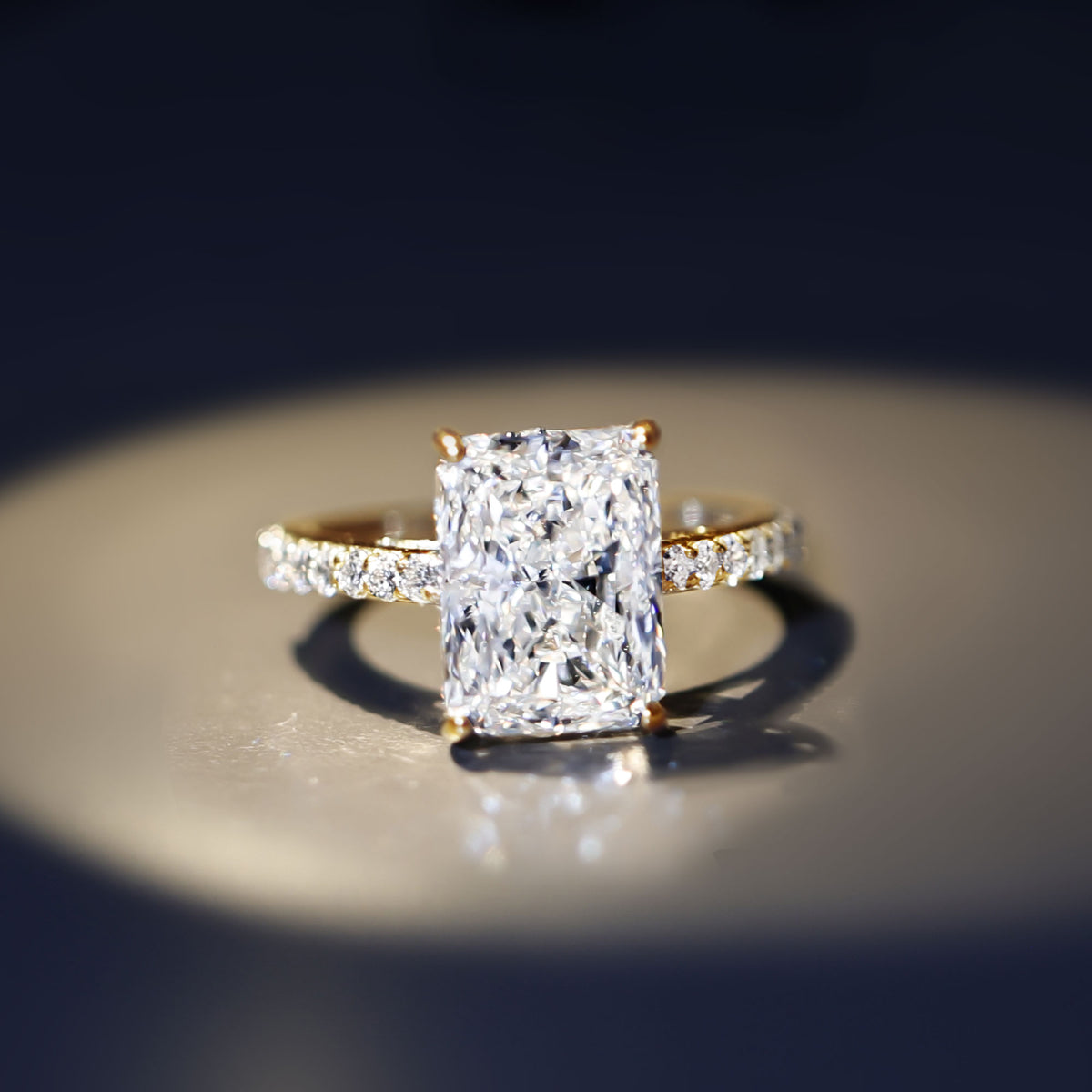 IGI Certified 5 Carat Lab Grown Diamond Solitaire Radiant Cut Engagement Ring Lab - ( E-VS1 ) - Rosec Jewels