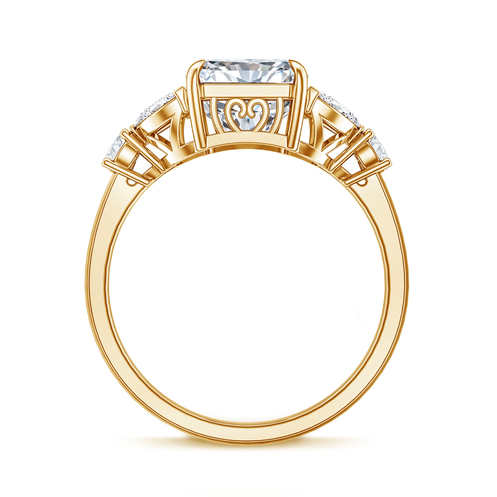 Rosec Jewels-4 Carat Radiant Cut Lab Grown Diamond Split Shank Engagement Ring IGI Certified