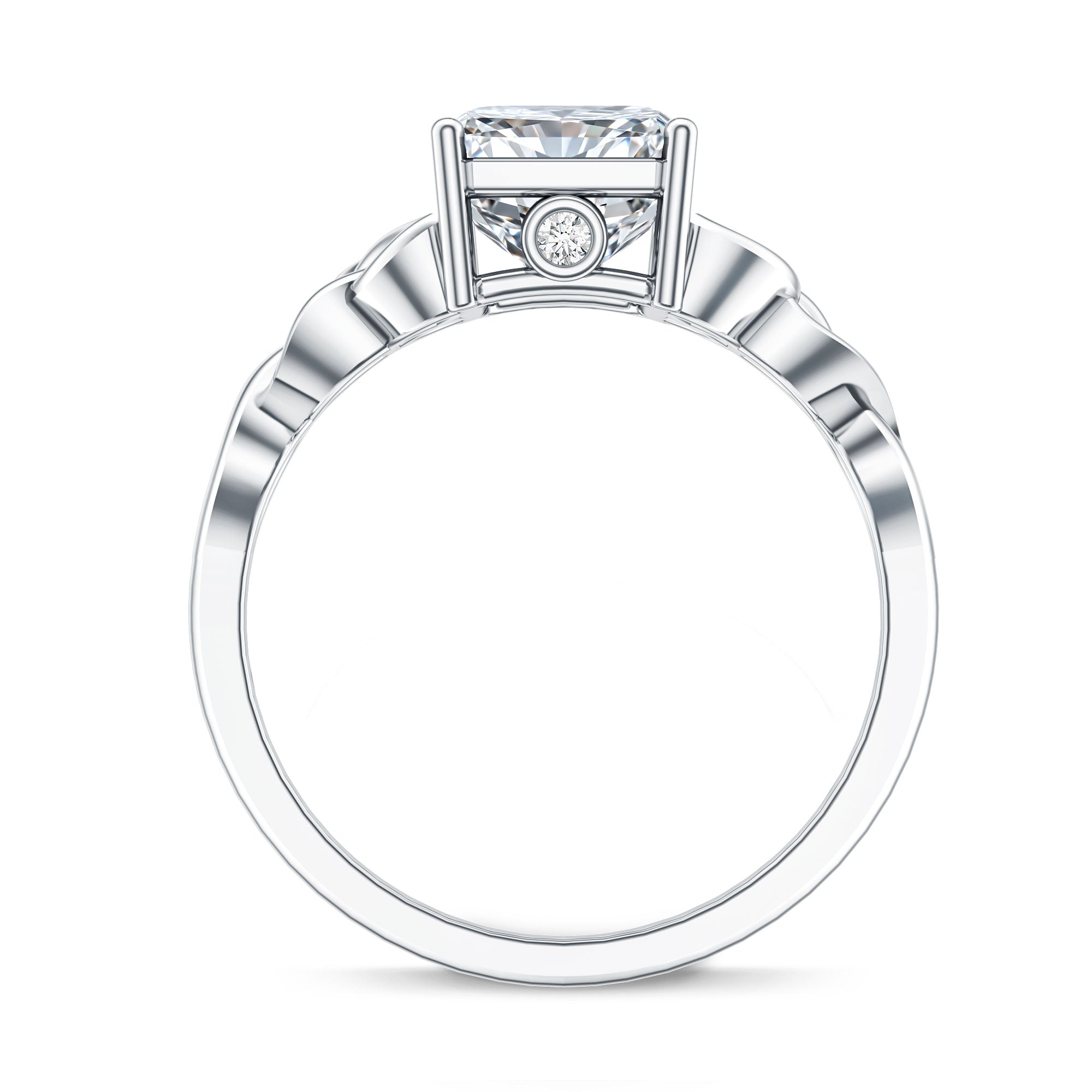 Rosec Jewels-IGI Certified 3 Carat Radiant Cut Lab Diamond Knot Engagement Ring