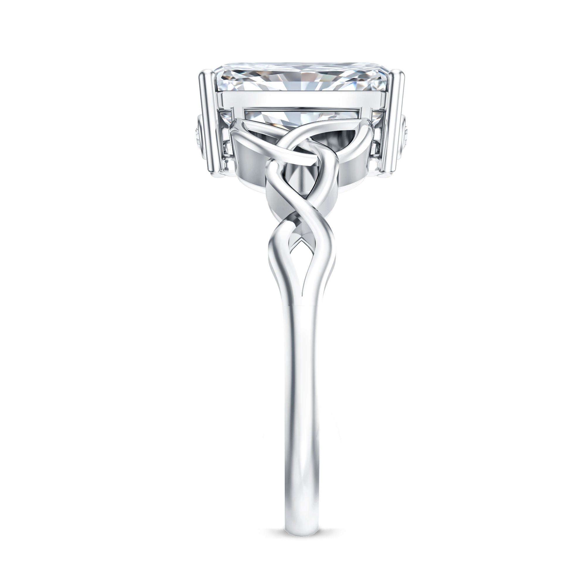 Rosec Jewels-IGI Certified 3 Carat Radiant Cut Lab Diamond Knot Engagement Ring