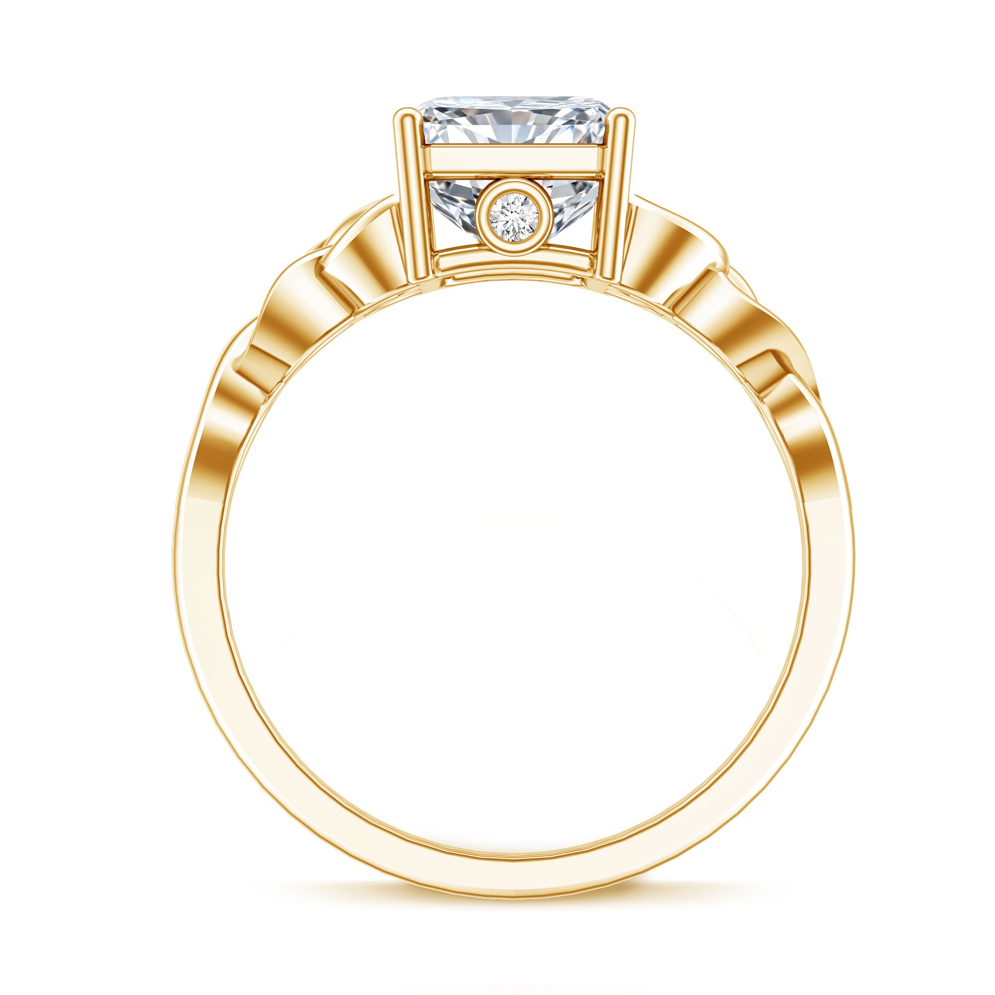 Rosec Jewels-IGI Certified 3 Carat Radiant Cut Lab Diamond Knot Engagement Ring