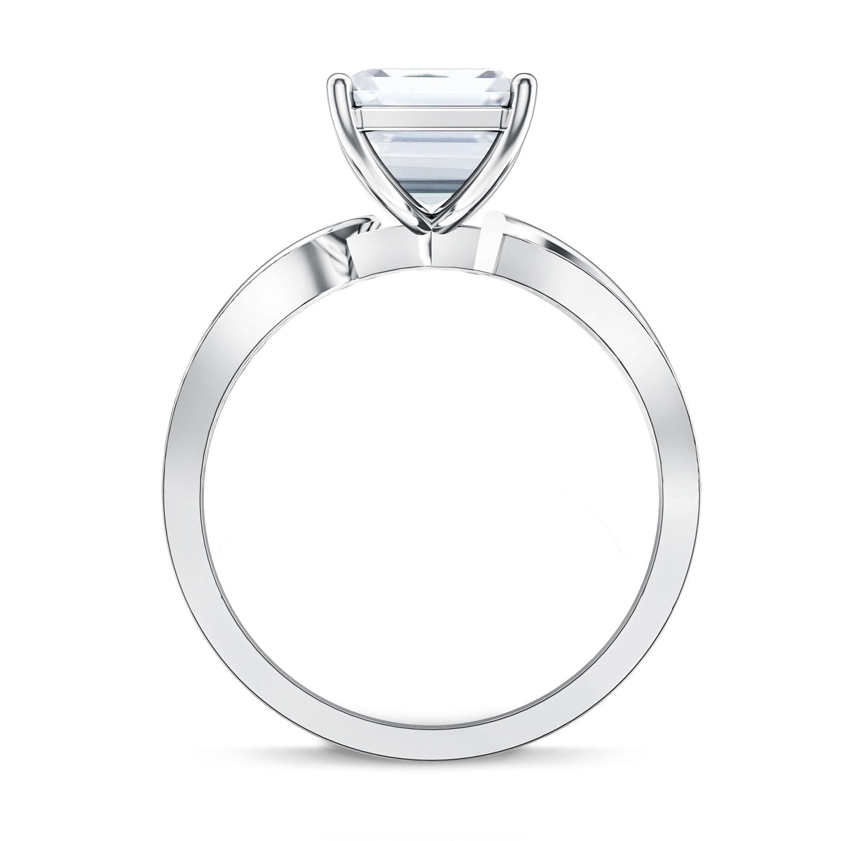 Huge 5 Carat Emerald Cut Lab Grown Diamond Infinity Band Engagement Ring with IGI Certificate Lab - ( E-VS1 ) - Rosec Jewels