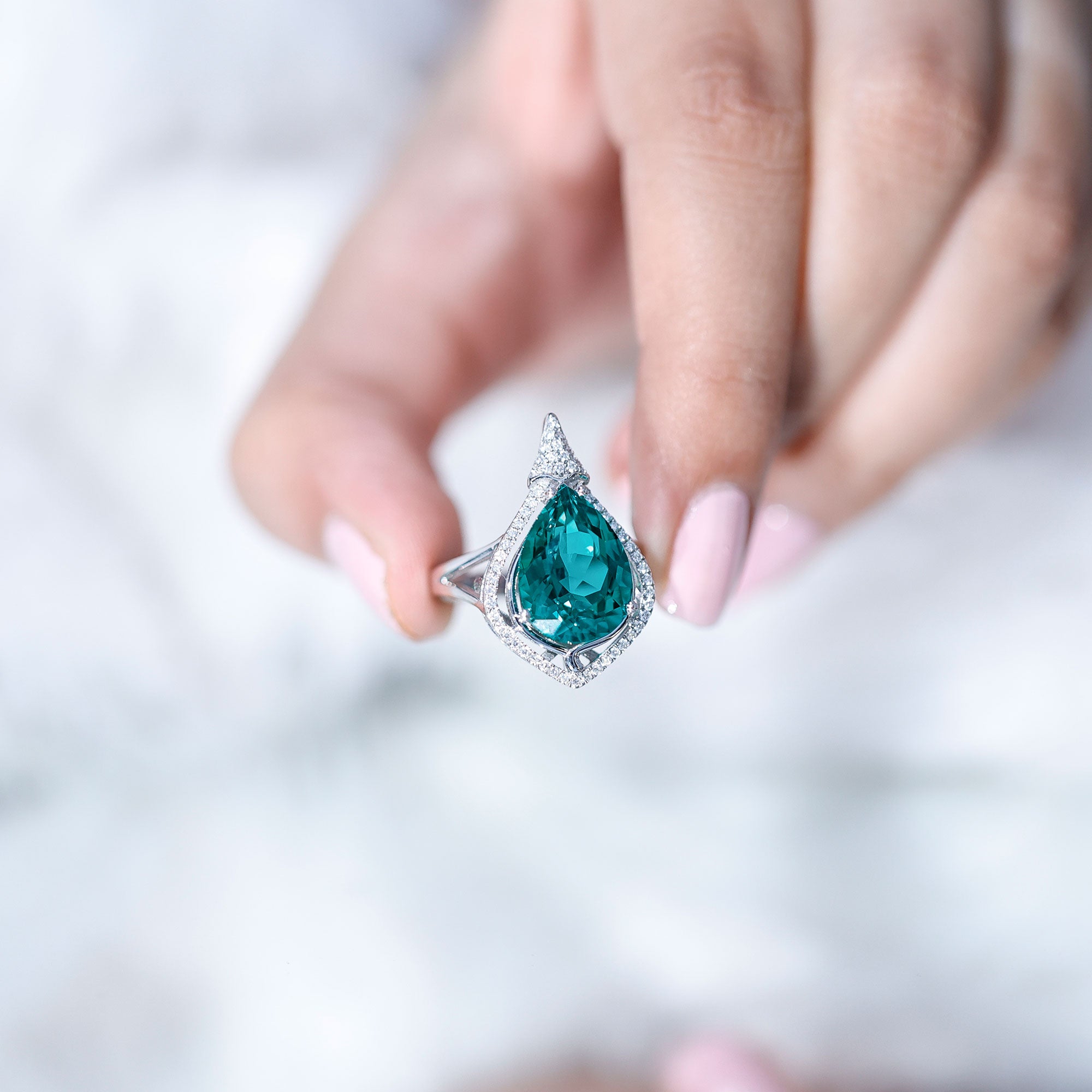 Vintage Inspired 2.5 Carat Lab Grown Emerald and Diamond Statement Engagement Ring AAAA - Rosec Jewels