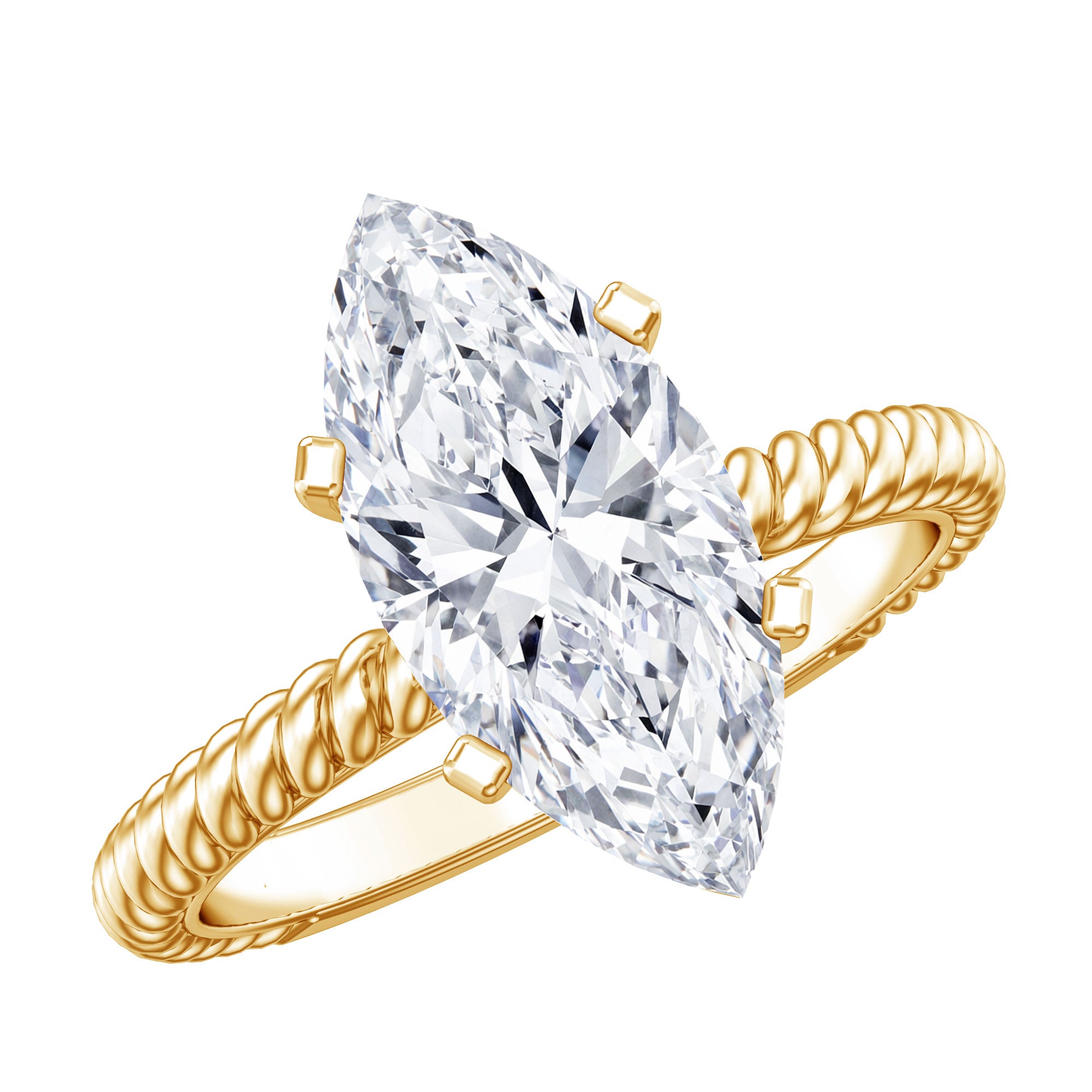 Rosec Jewels-3 Carat Lab Grown Diamond Marquise Engagement Ring IGI Certified