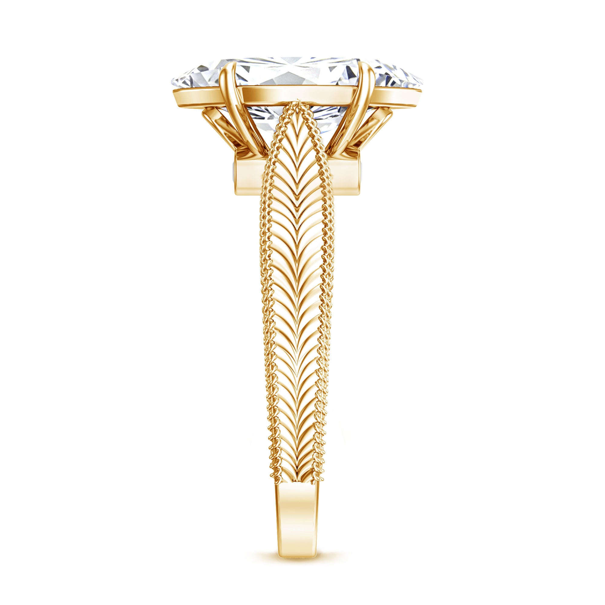 IGI Certified Antique Looking 2 Carat Marquise Lab Diamond Engagement Ring with Engraved Shank Lab - ( E-VS1 ) - Rosec Jewels