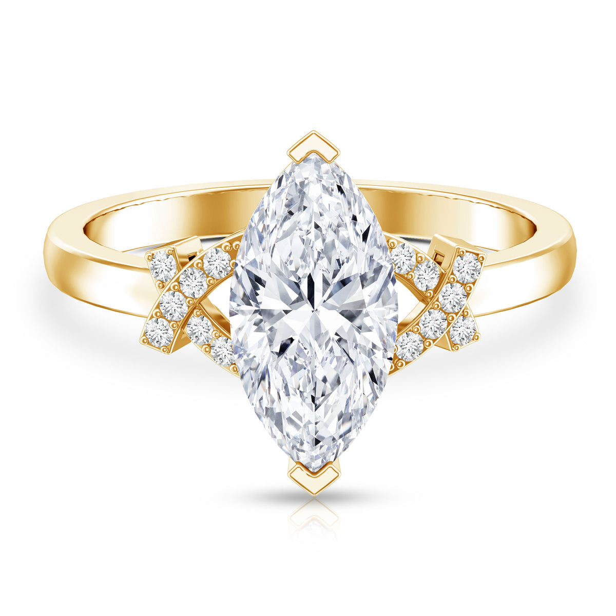 Marquise Cut IGI Certified Lab Grown Diamond Statement Engagement Ring 2 Carat Lab - ( E-VS1 ) - Rosec Jewels
