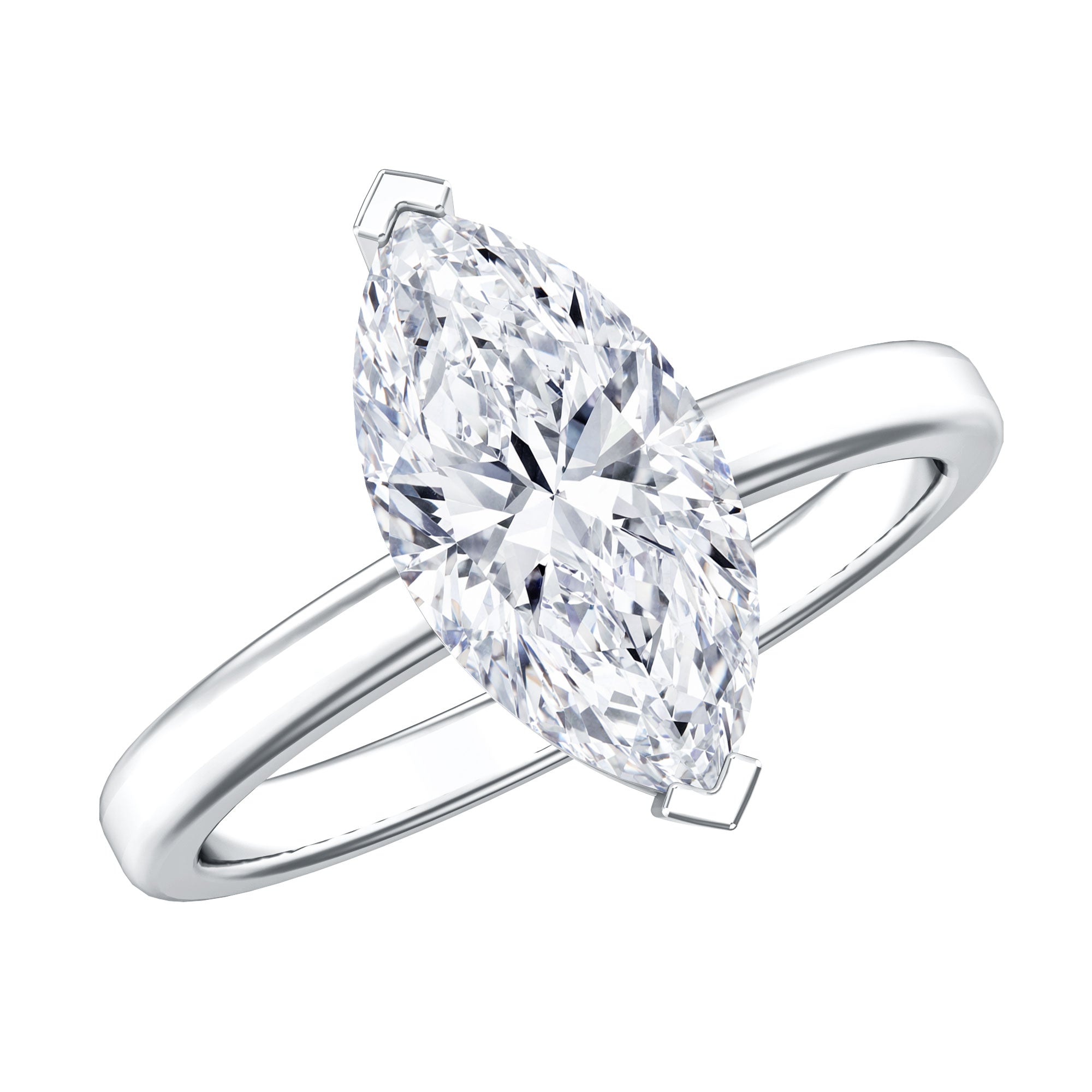 IGI Certified 4 Carat Marquise Lab Grown Diamond Solitaire Engagement Ring Lab - ( E-VS1 ) - Rosec Jewels