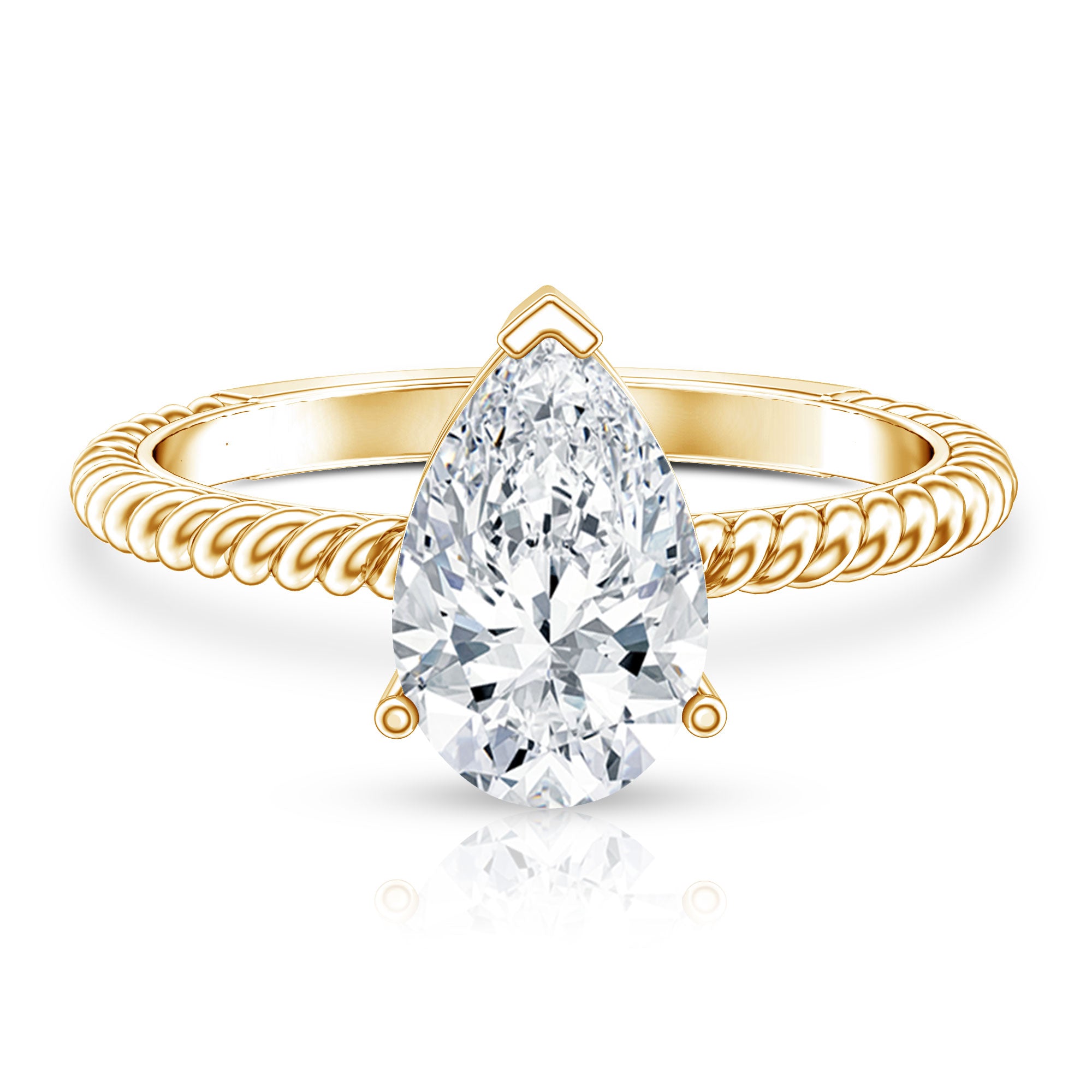 Rosec Jewels-Pear Shaped 2 Carat Lab Grown Diamond Solitaire Engagement Ring IGI Certified